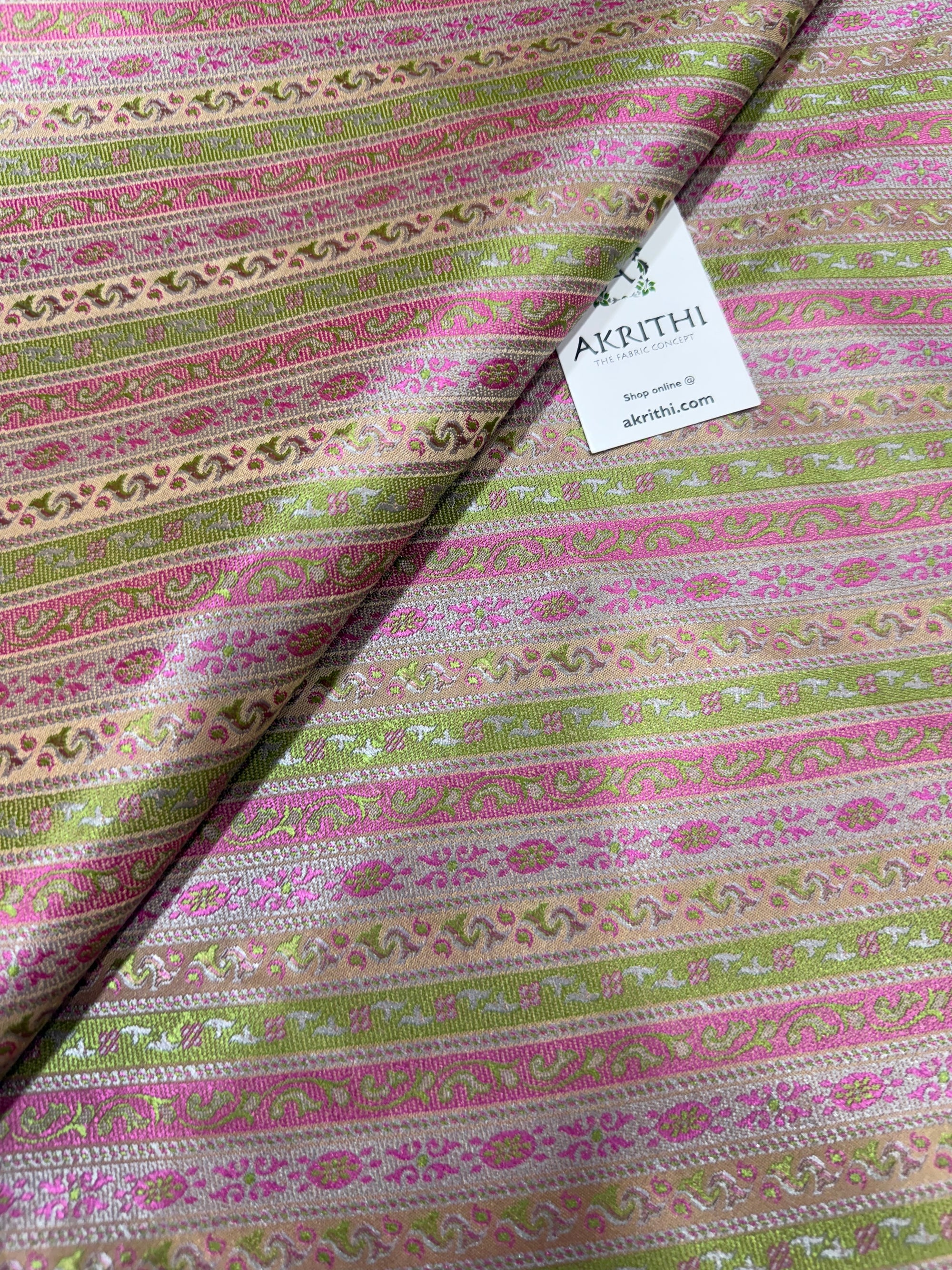 Pure Banarasi resham tanchoi brocade fabric