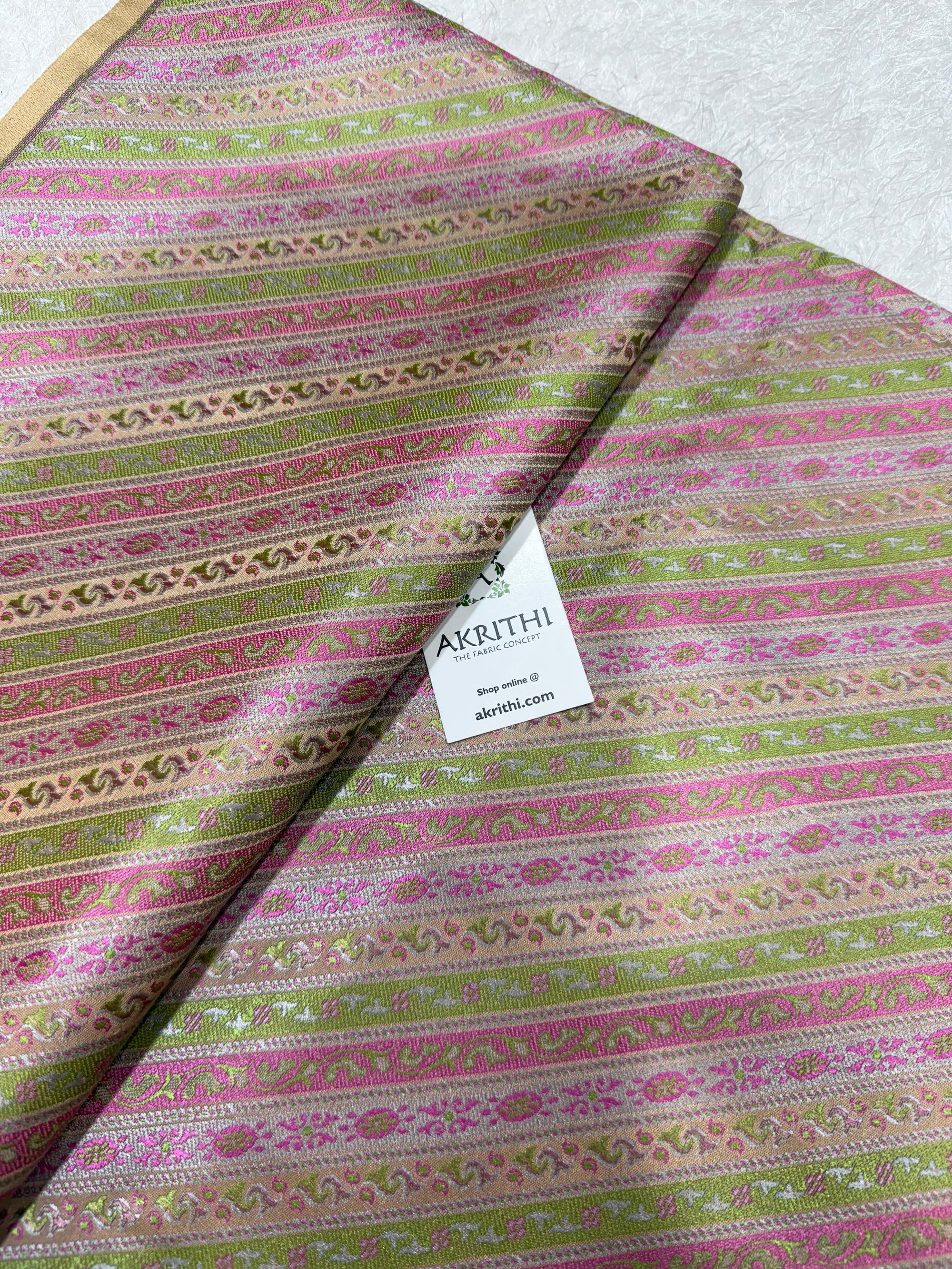 Pure Banarasi resham tanchoi brocade fabric