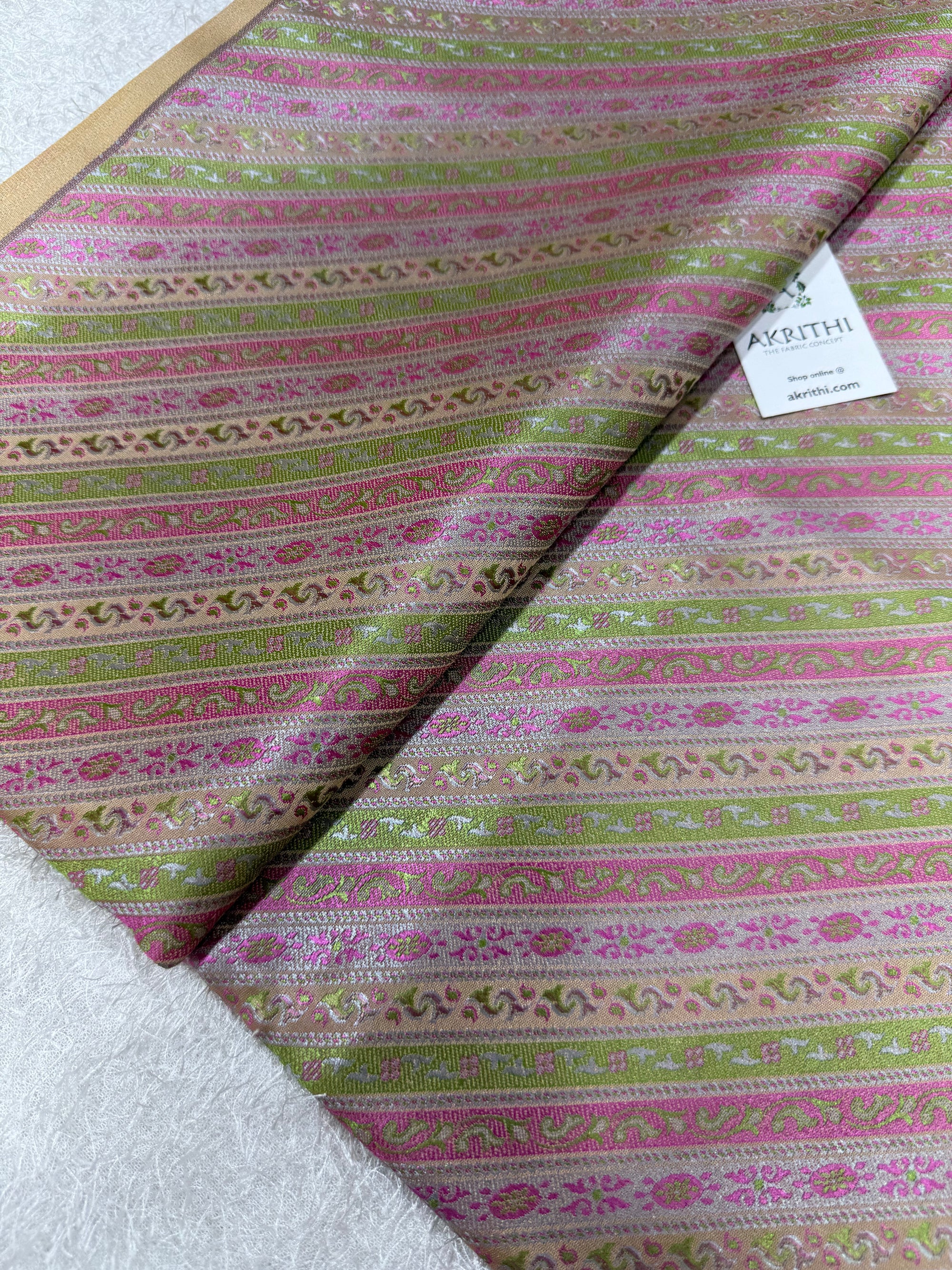 Pure Banarasi resham tanchoi brocade fabric