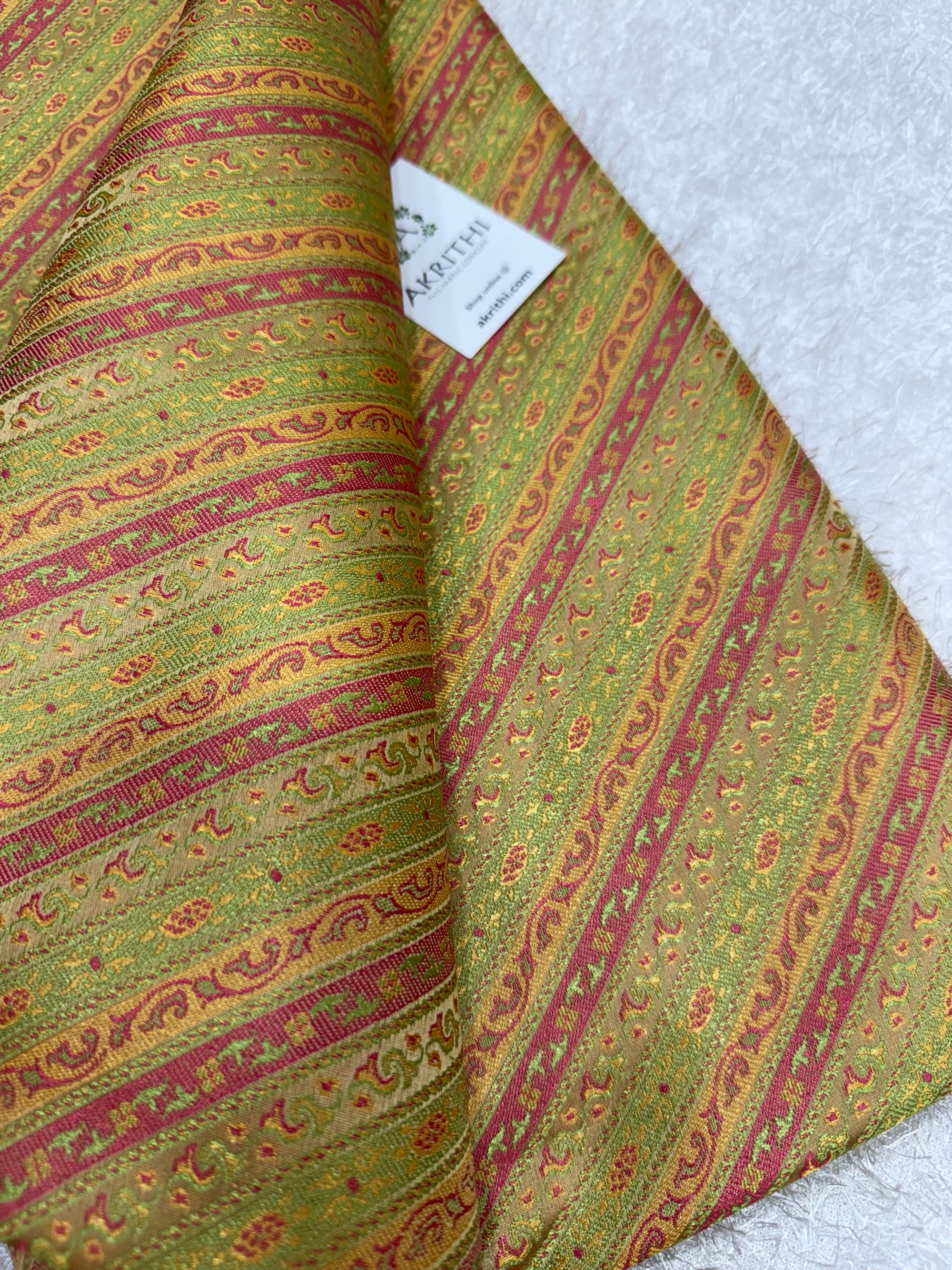 Pure Banarasi resham tanchoi brocade fabric