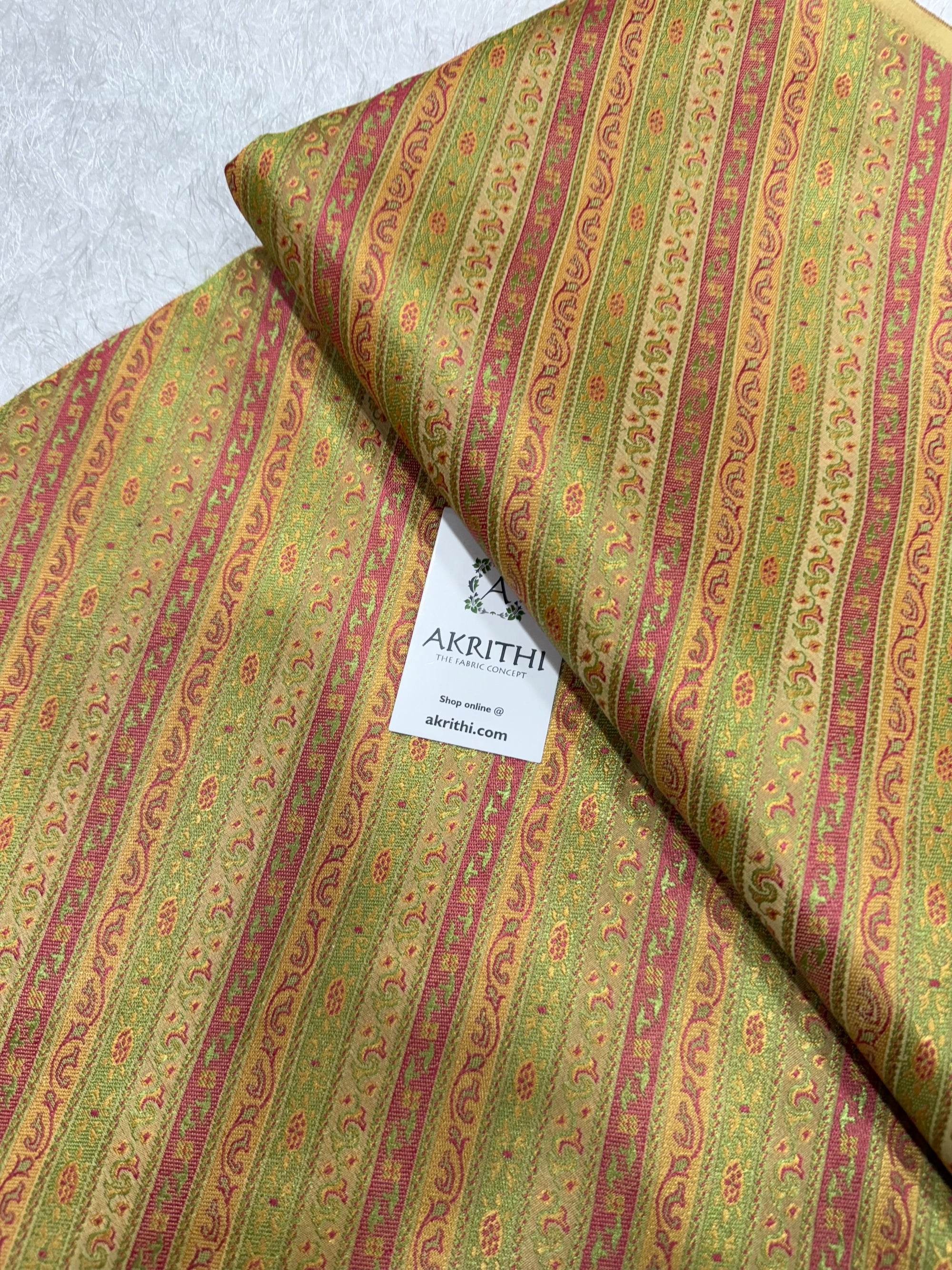 Pure Banarasi resham tanchoi brocade fabric
