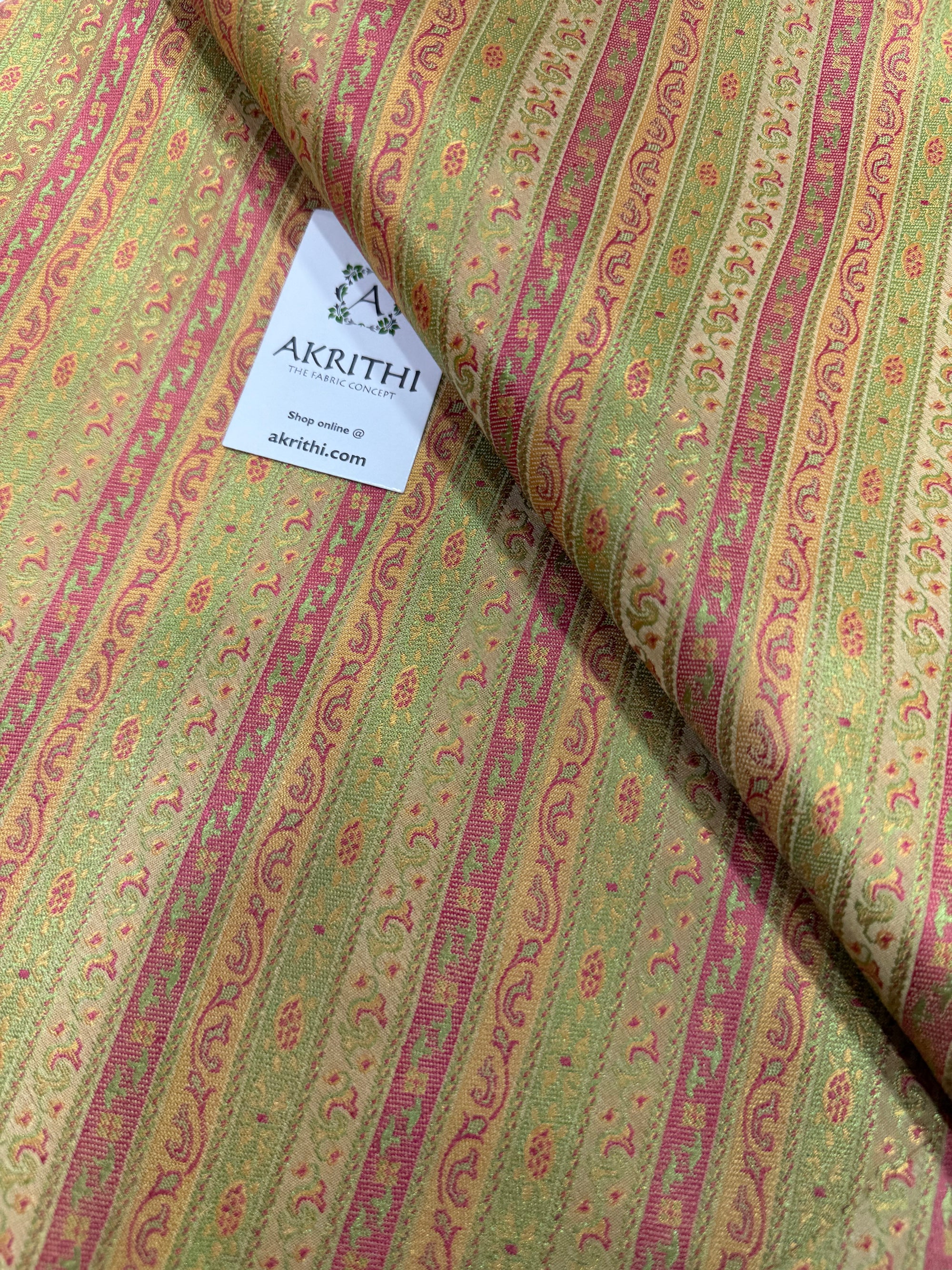 Pure Banarasi resham tanchoi brocade fabric