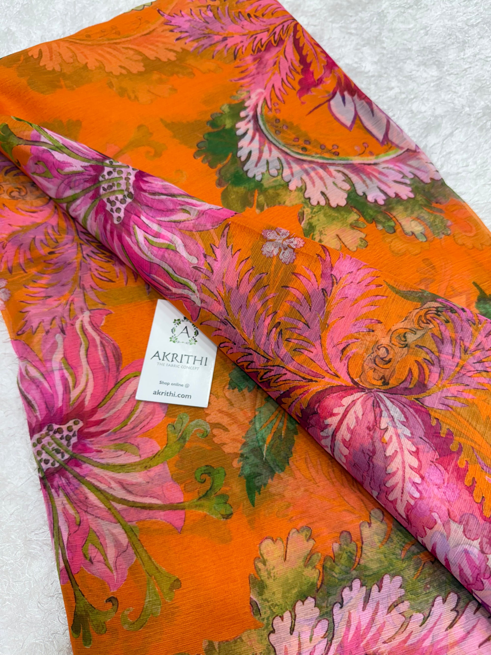 Digital floral printed chiffon fabric