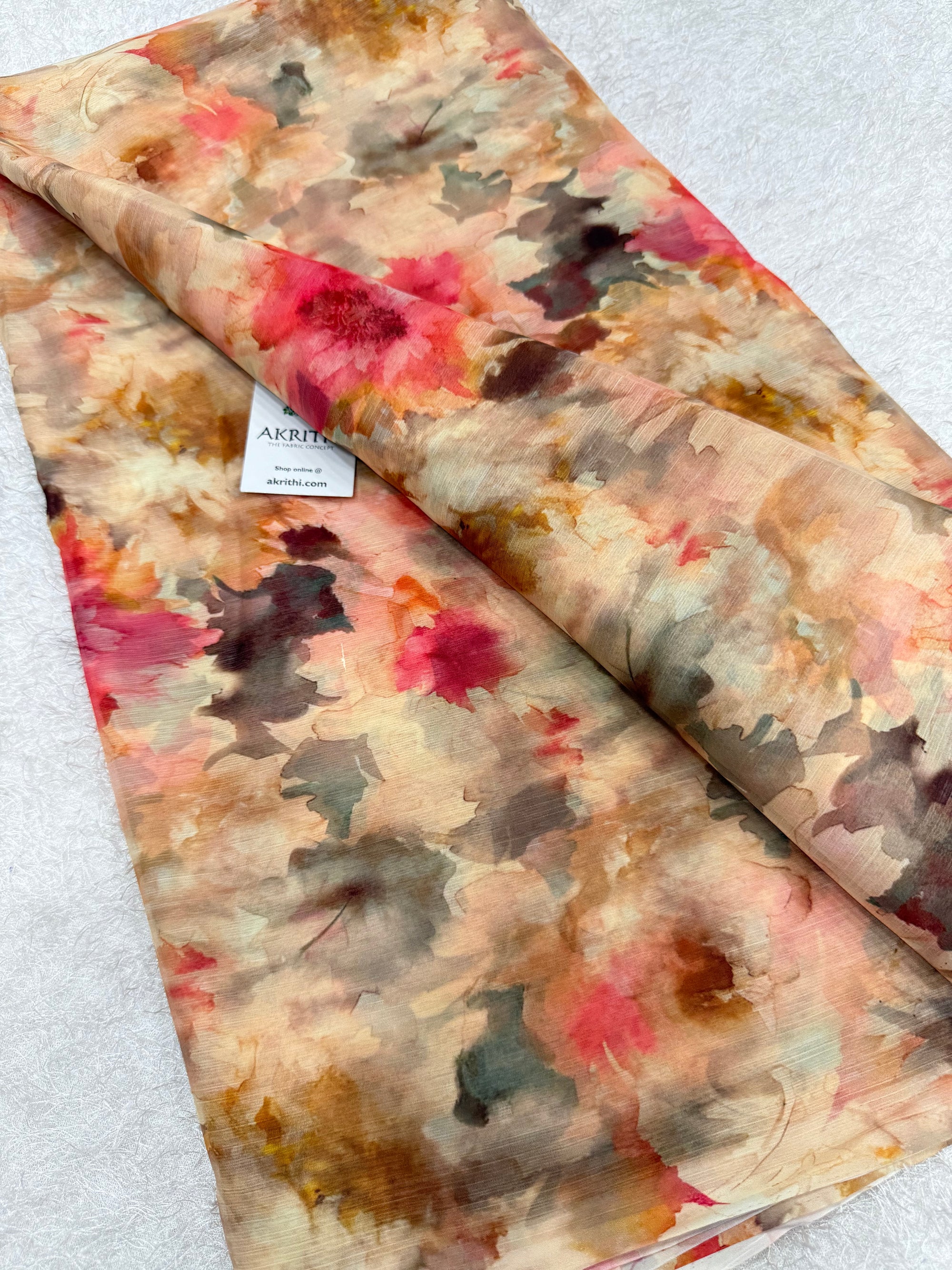 Digital floral printed chiffon fabric