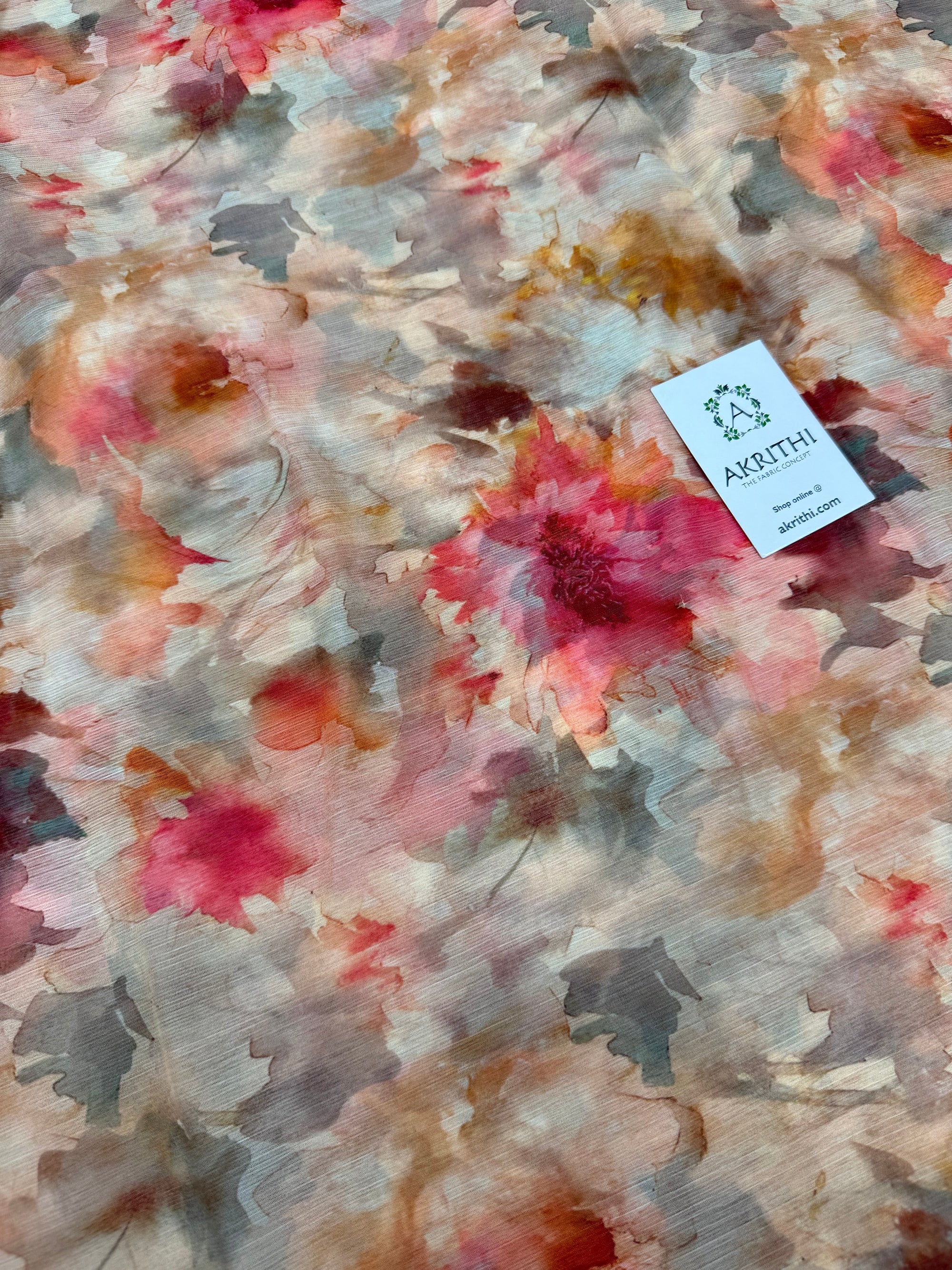 Digital floral printed chiffon fabric
