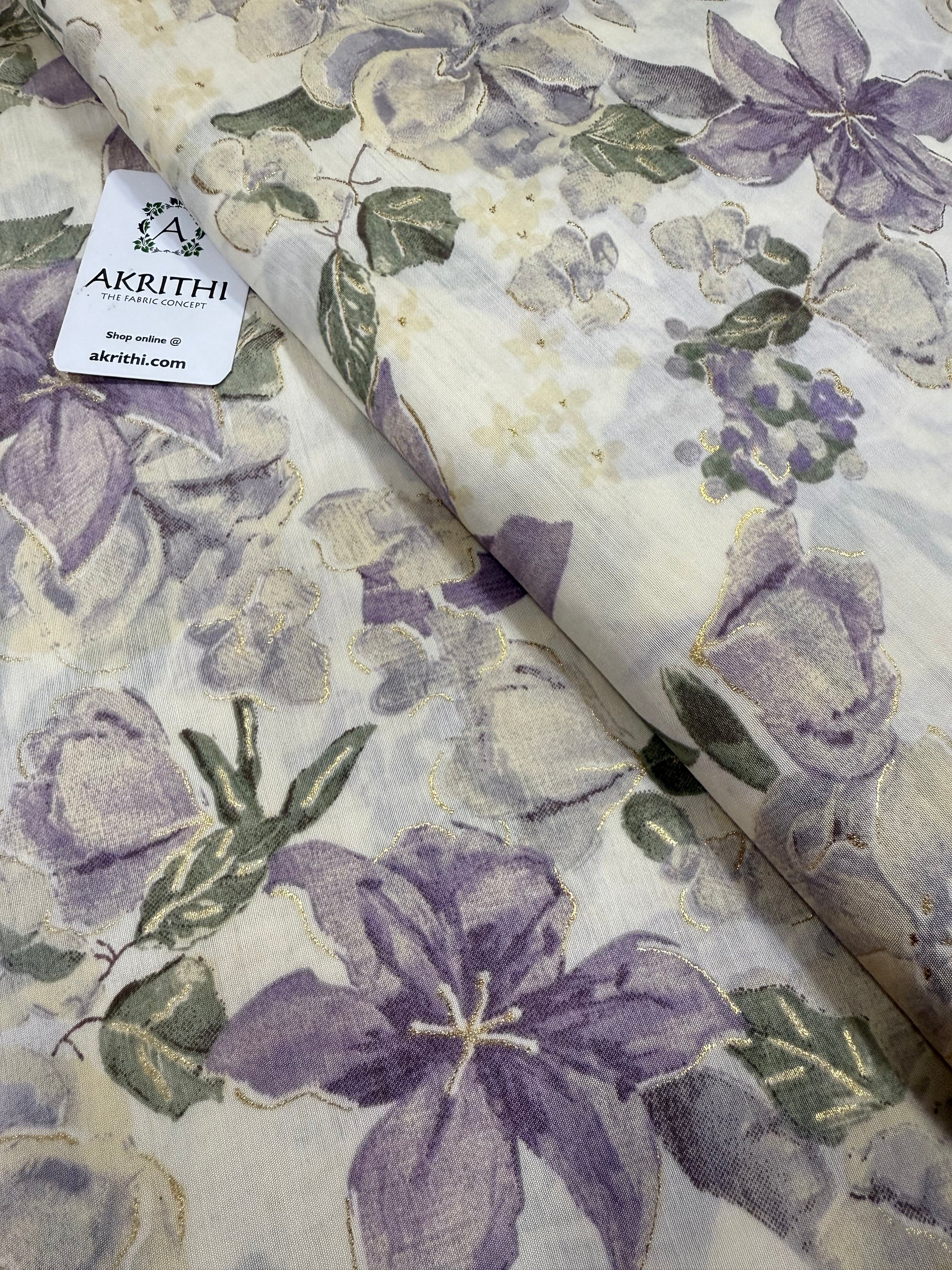 Printed viscose silk fabric