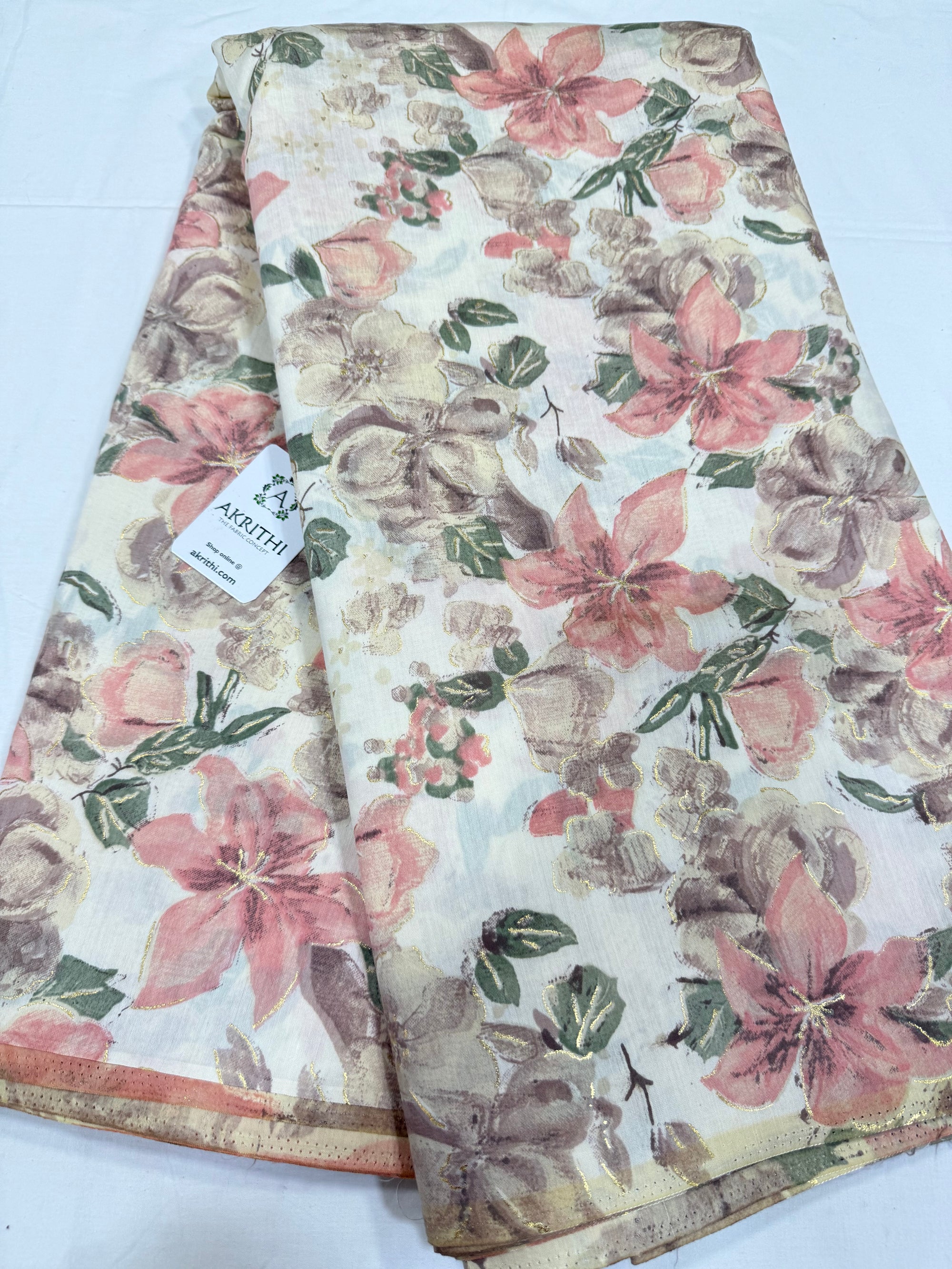 Printed viscose silk fabric