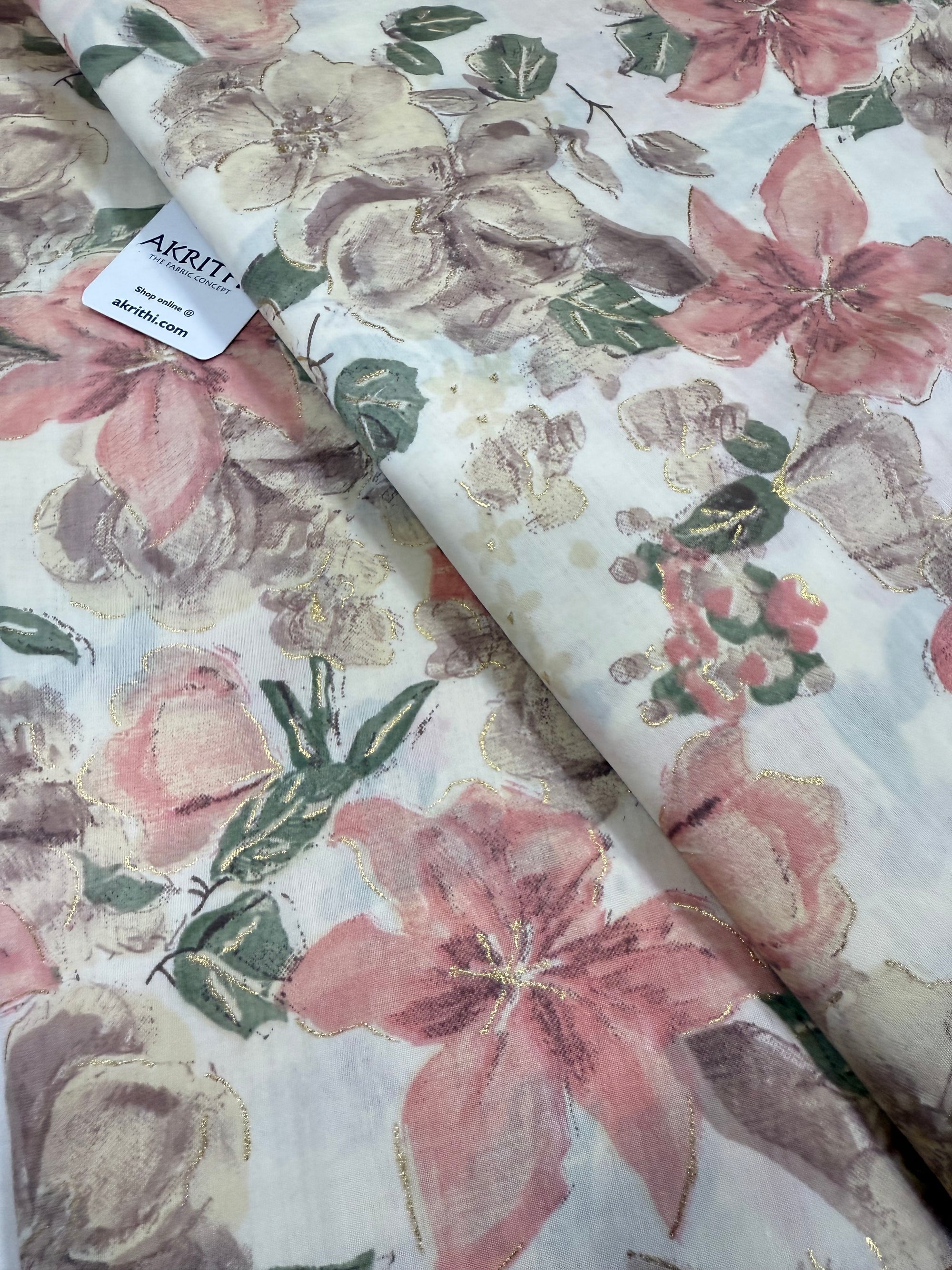 Printed viscose silk fabric