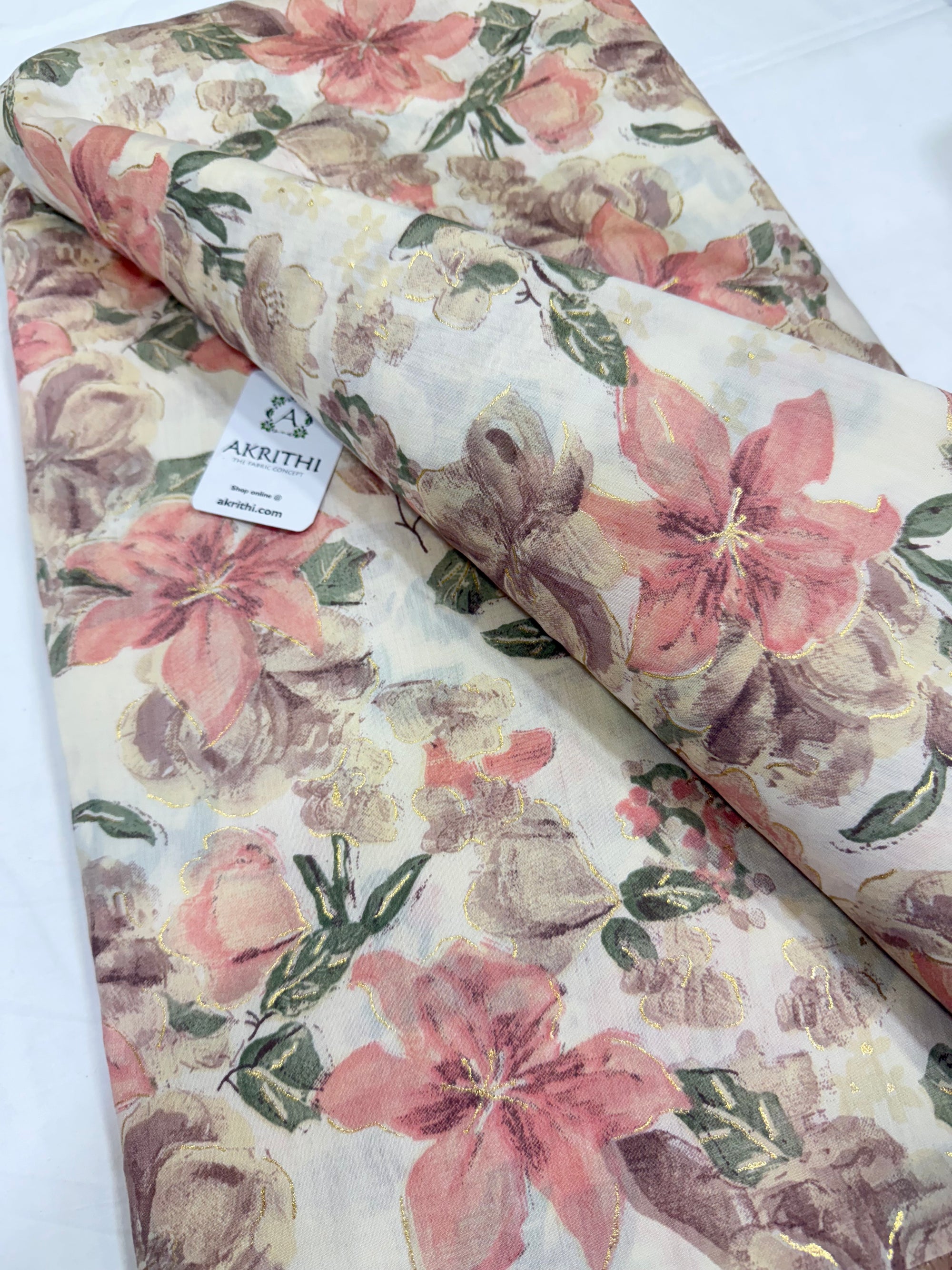 Printed viscose silk fabric