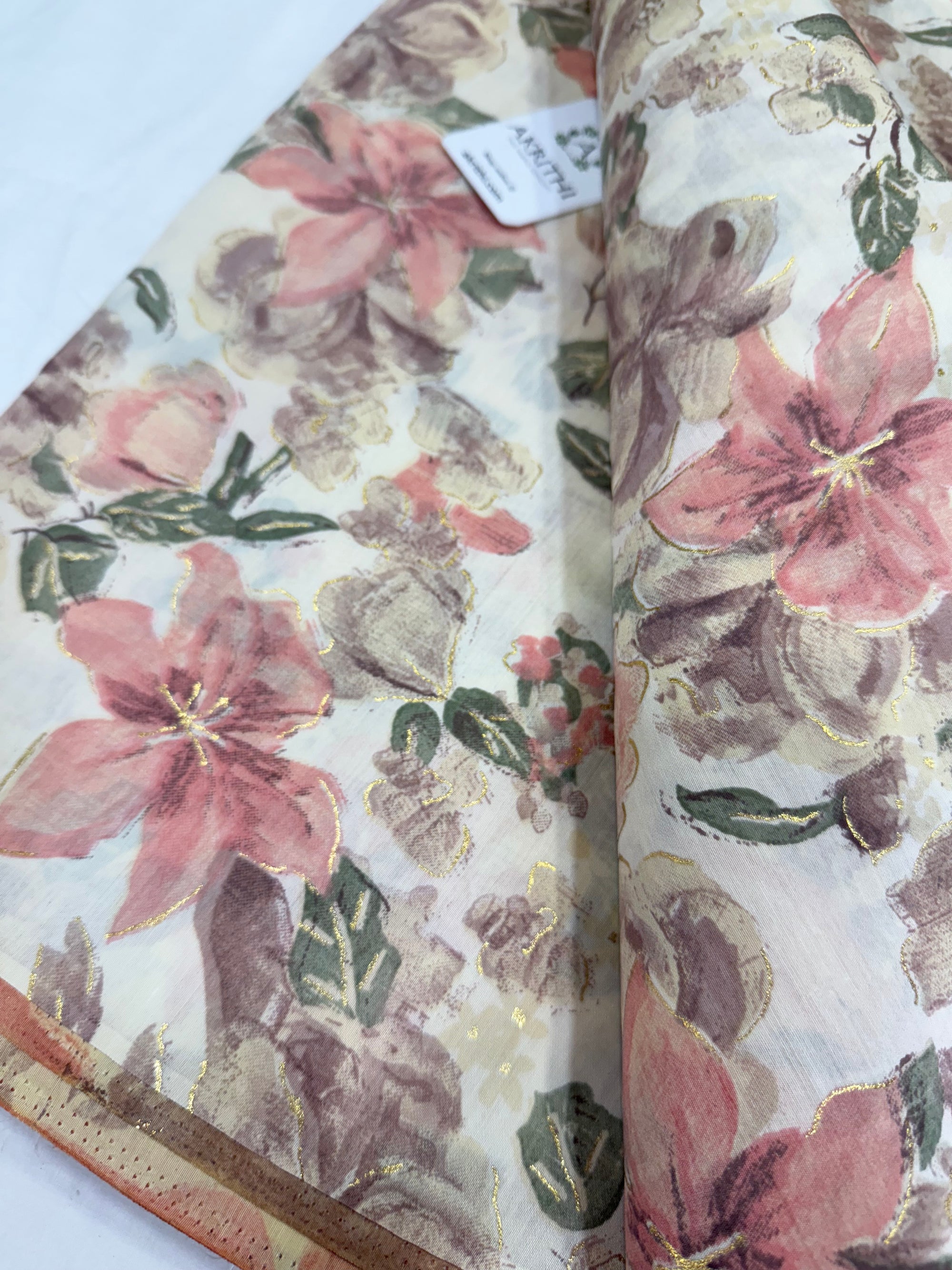 Printed viscose silk fabric
