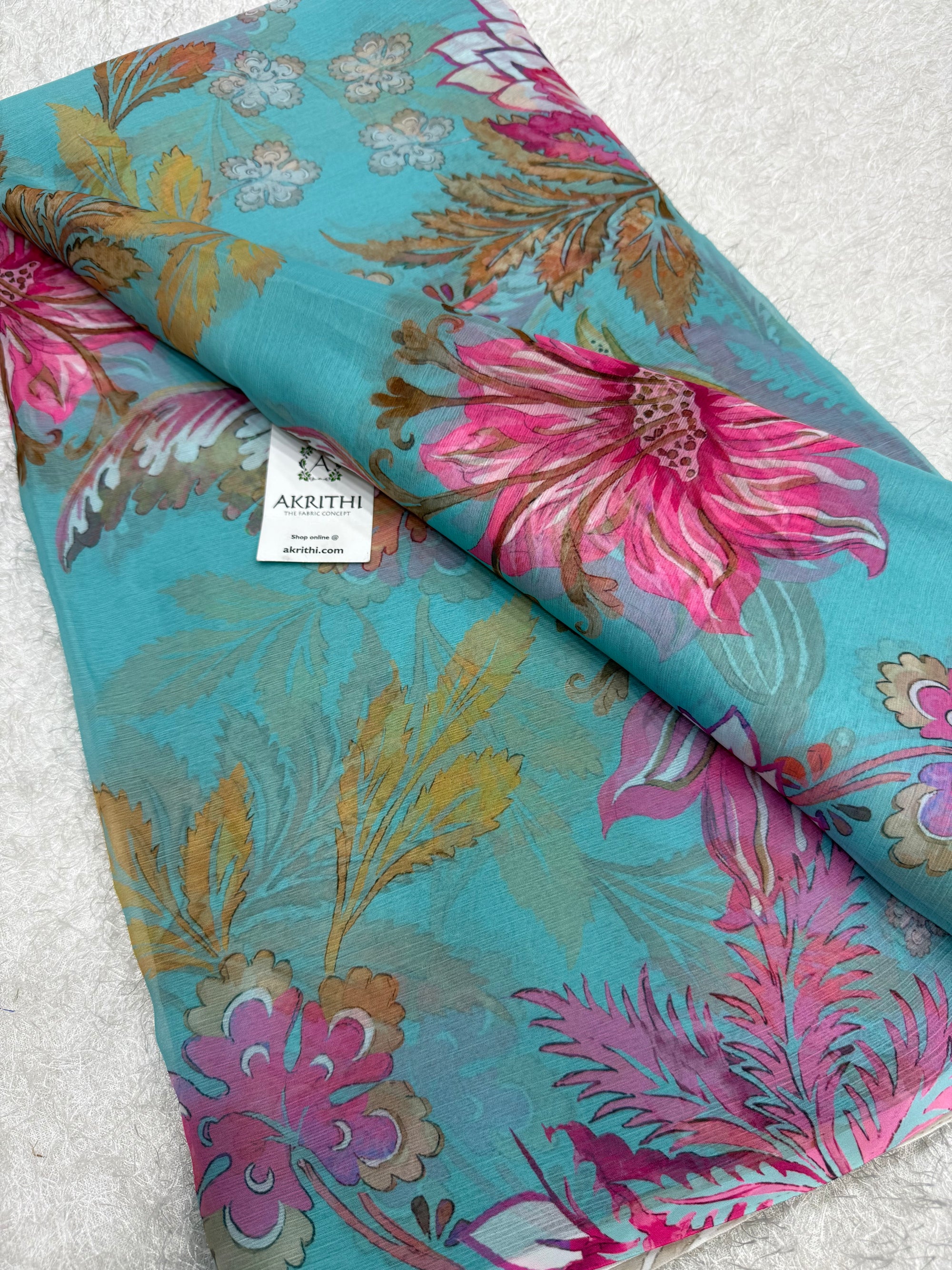 Digital floral printed chiffon fabric