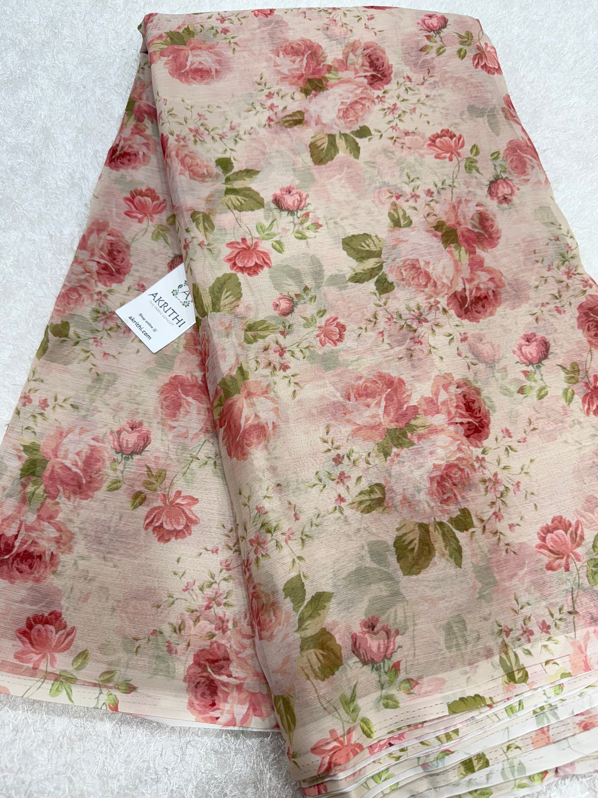 Digital floral printed chiffon fabric