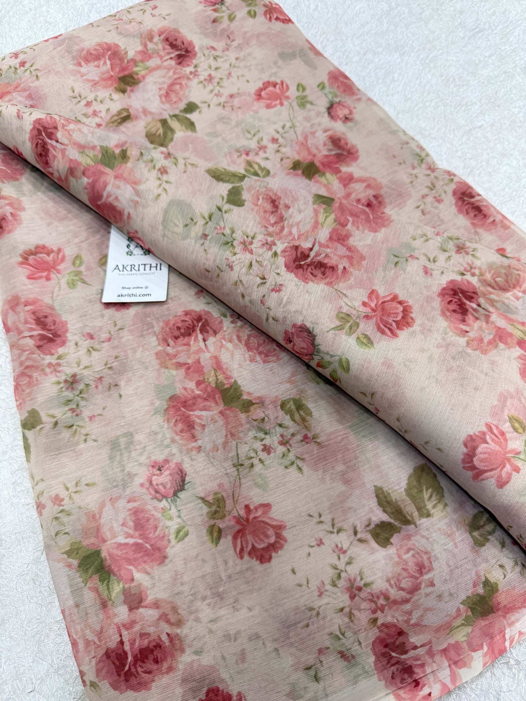 Digital floral printed chiffon fabric