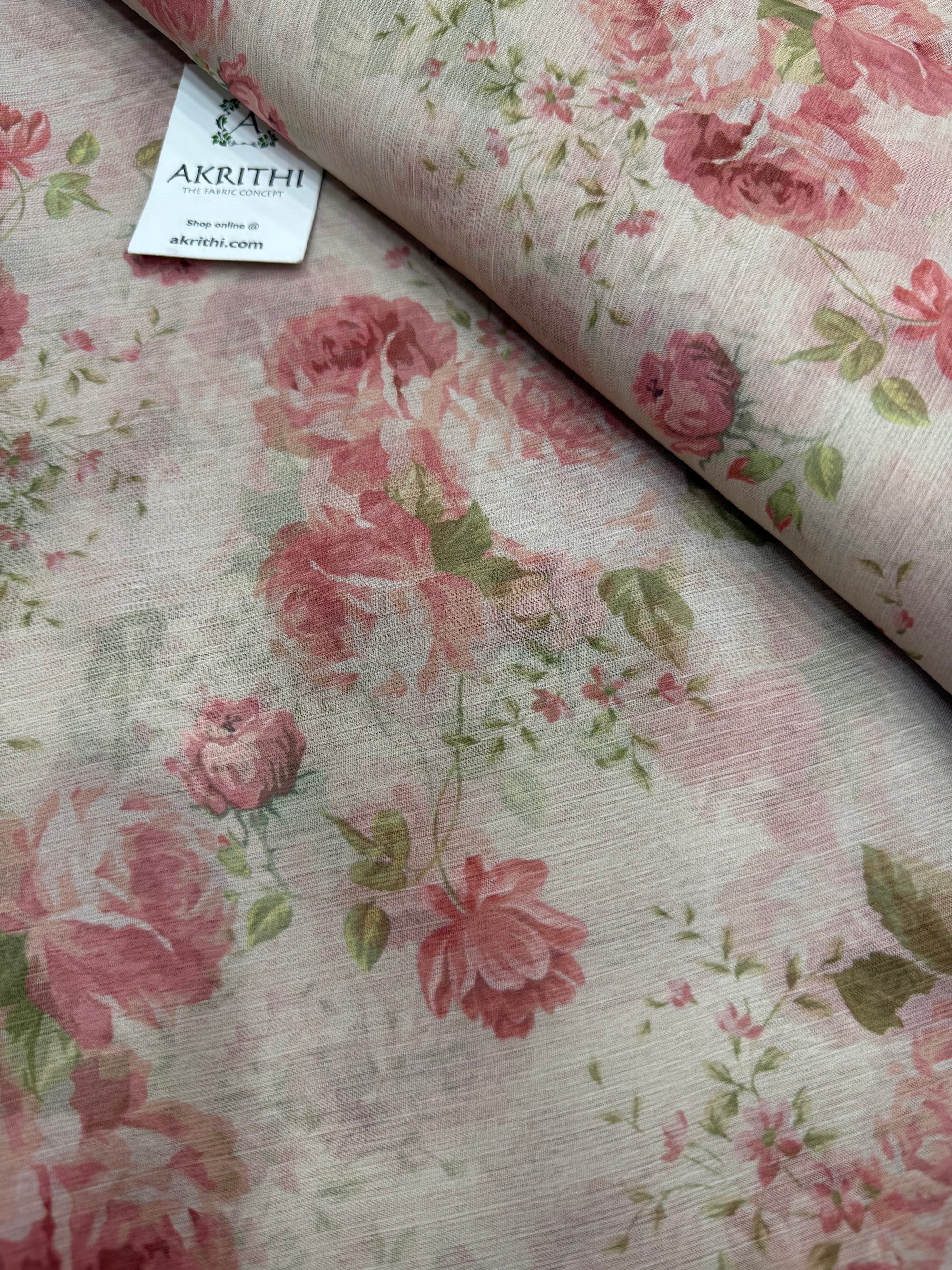 Digital floral printed chiffon fabric