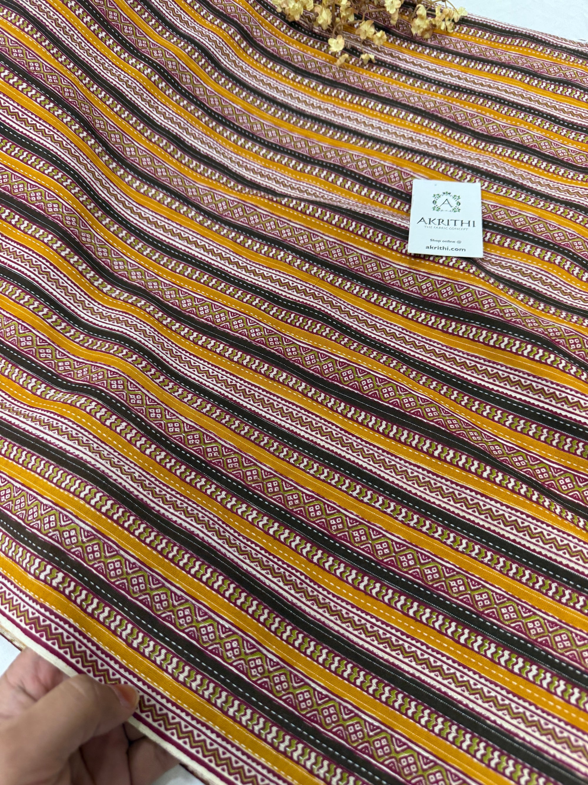 Kantha Printed pure cotton fabric