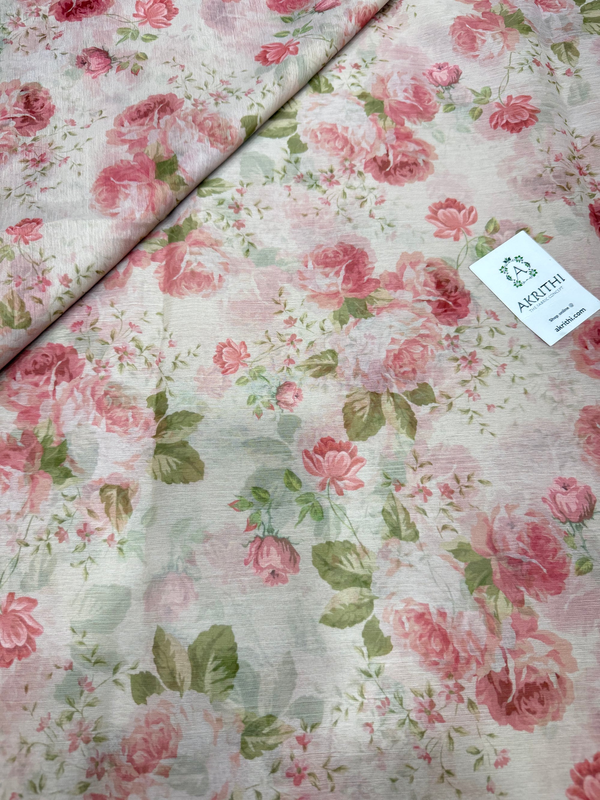 Digital floral printed chiffon fabric