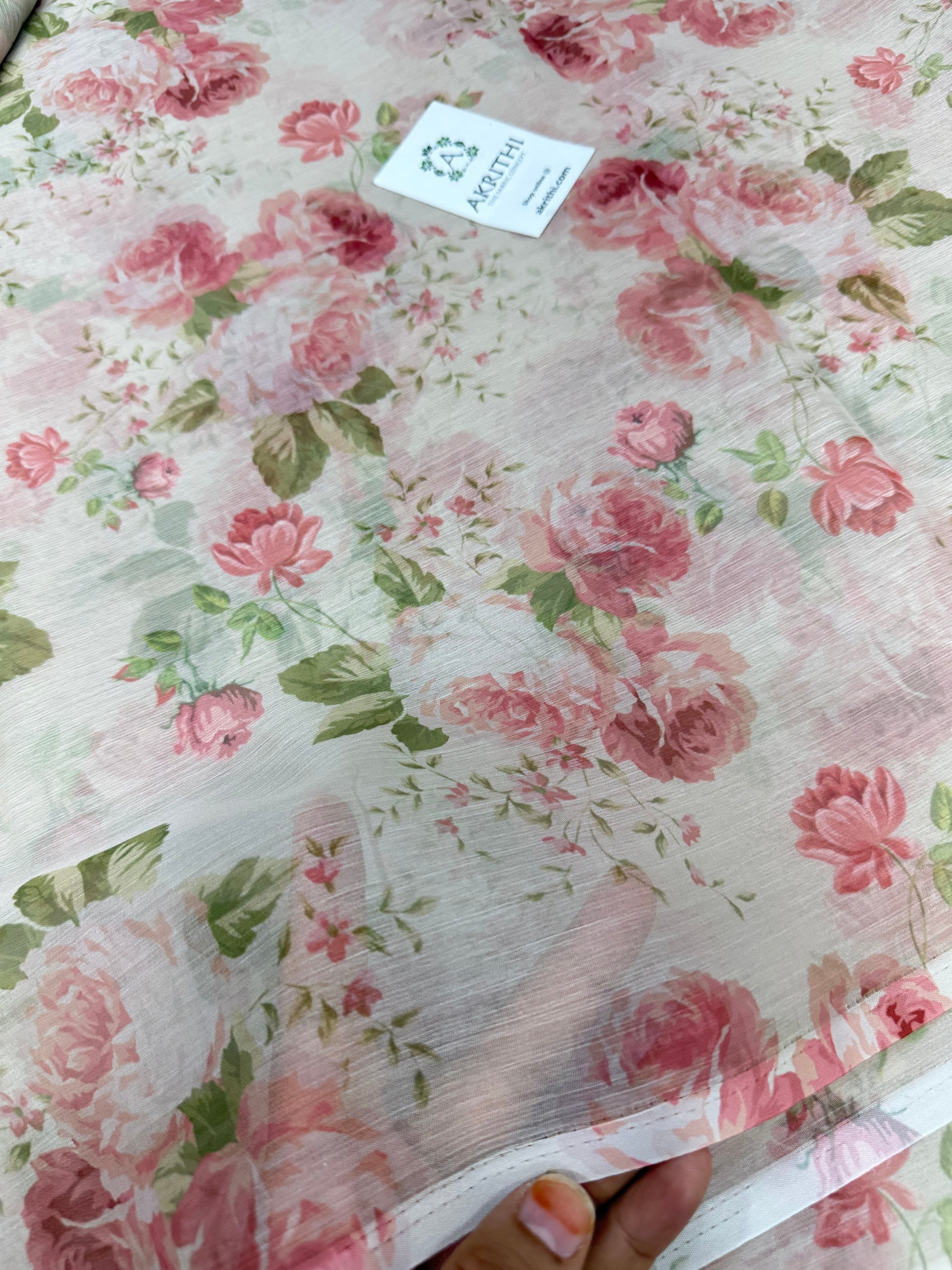 Digital floral printed chiffon fabric