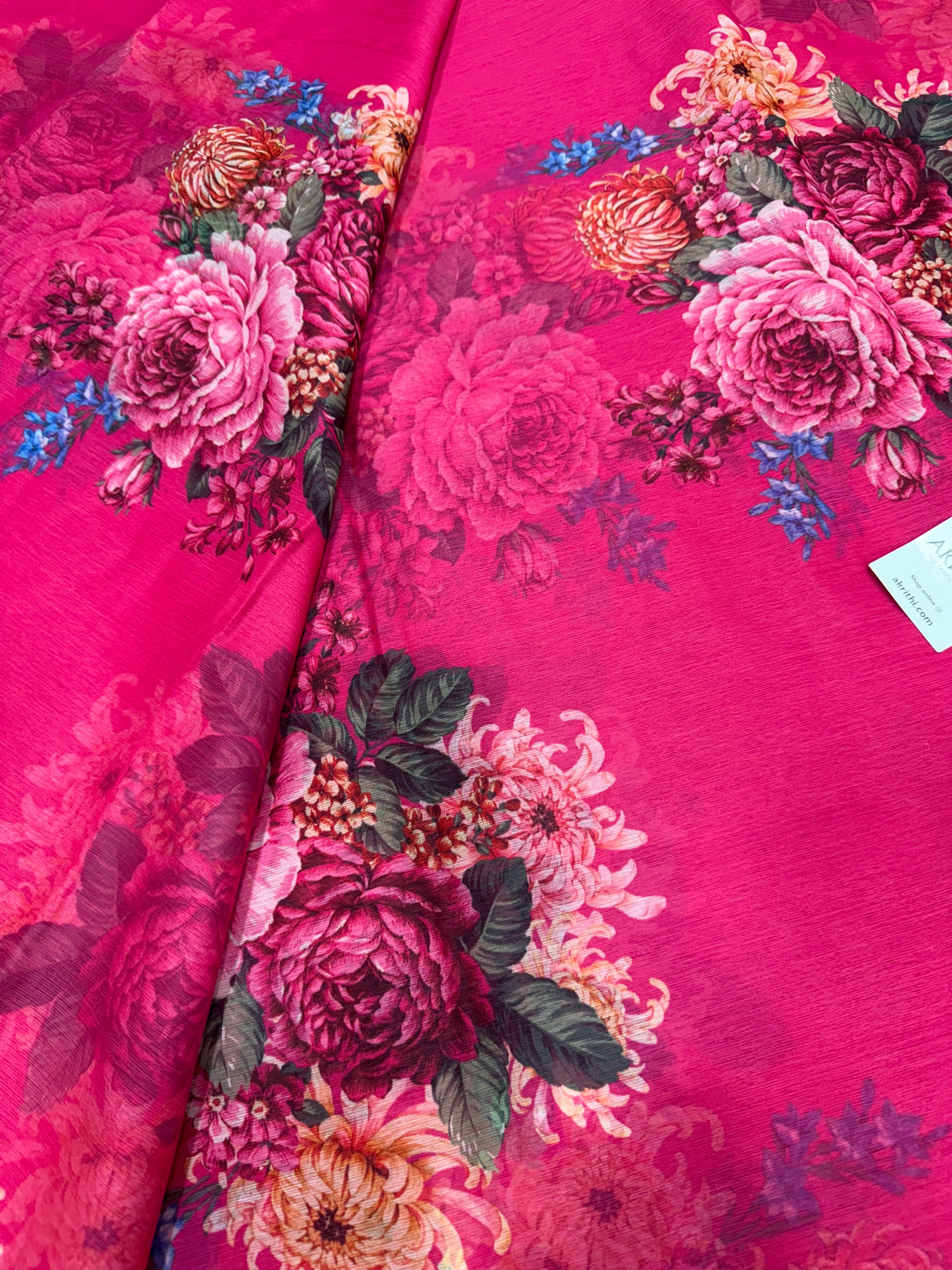 Digital floral printed chiffon fabric