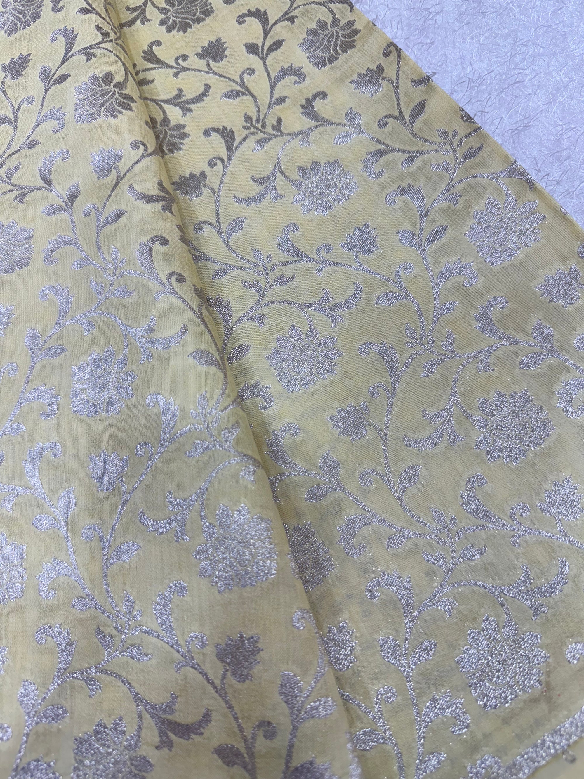 Pure Chiniya silk Banarasi brocade fabric
