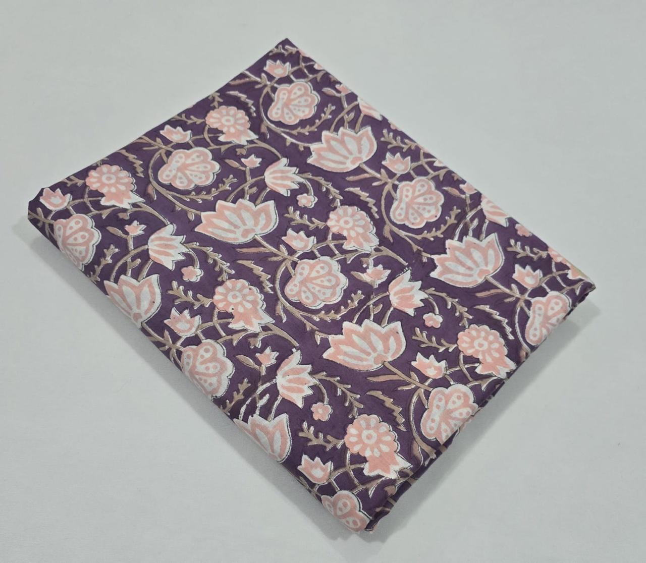 Hand block printed pure cotton fabric