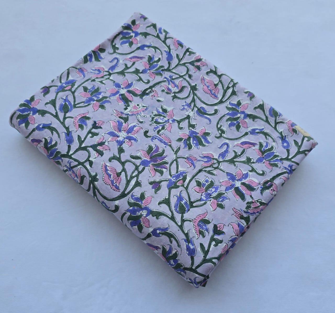 Hand block printed pure cotton fabric