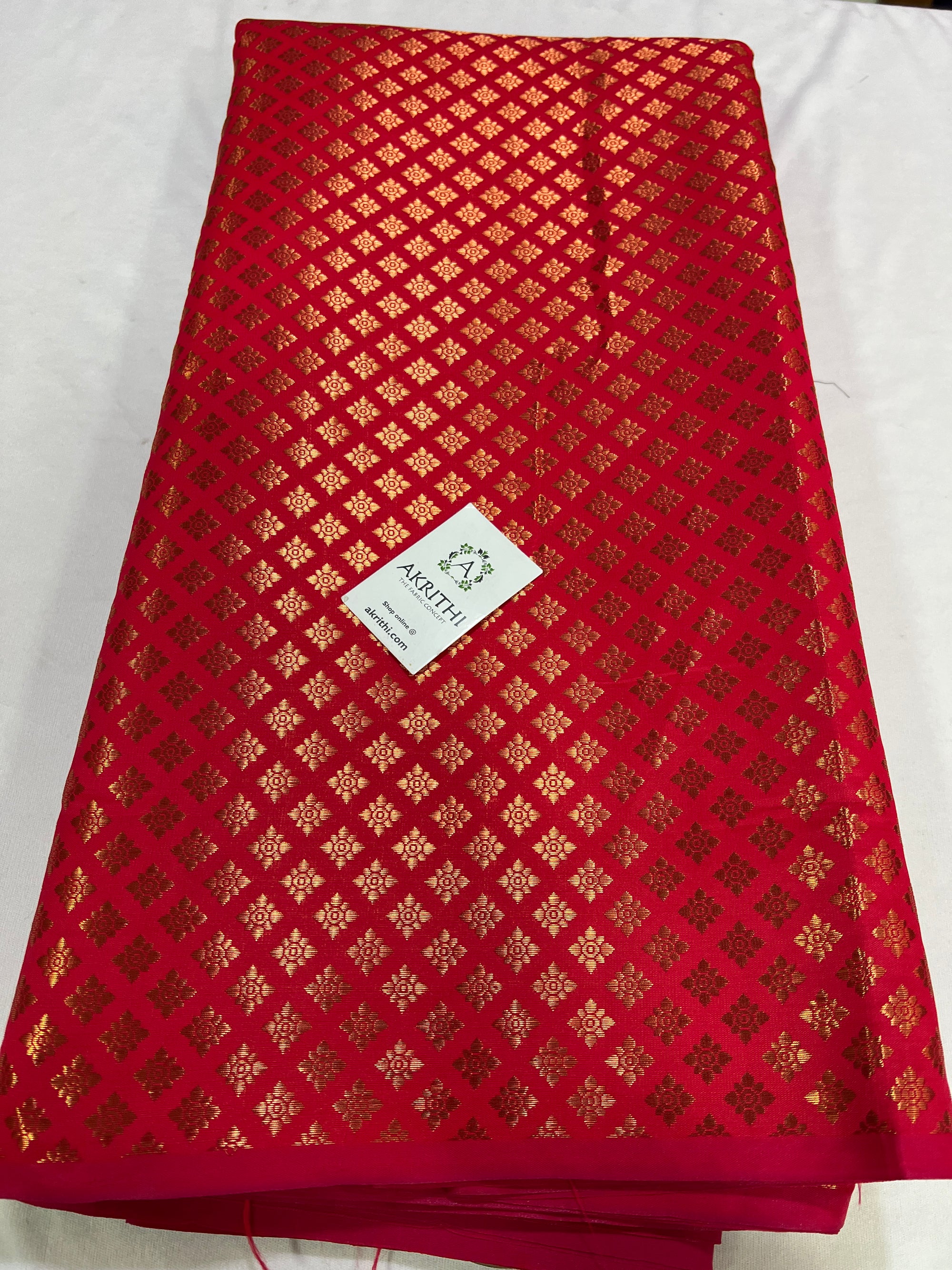 Banarasi brocade fabric with copper zari