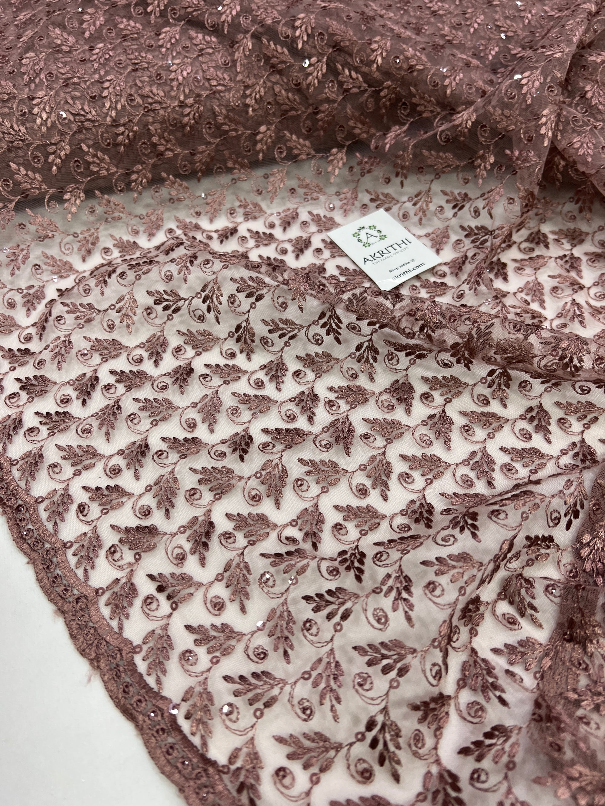 Embroidery on net fabric