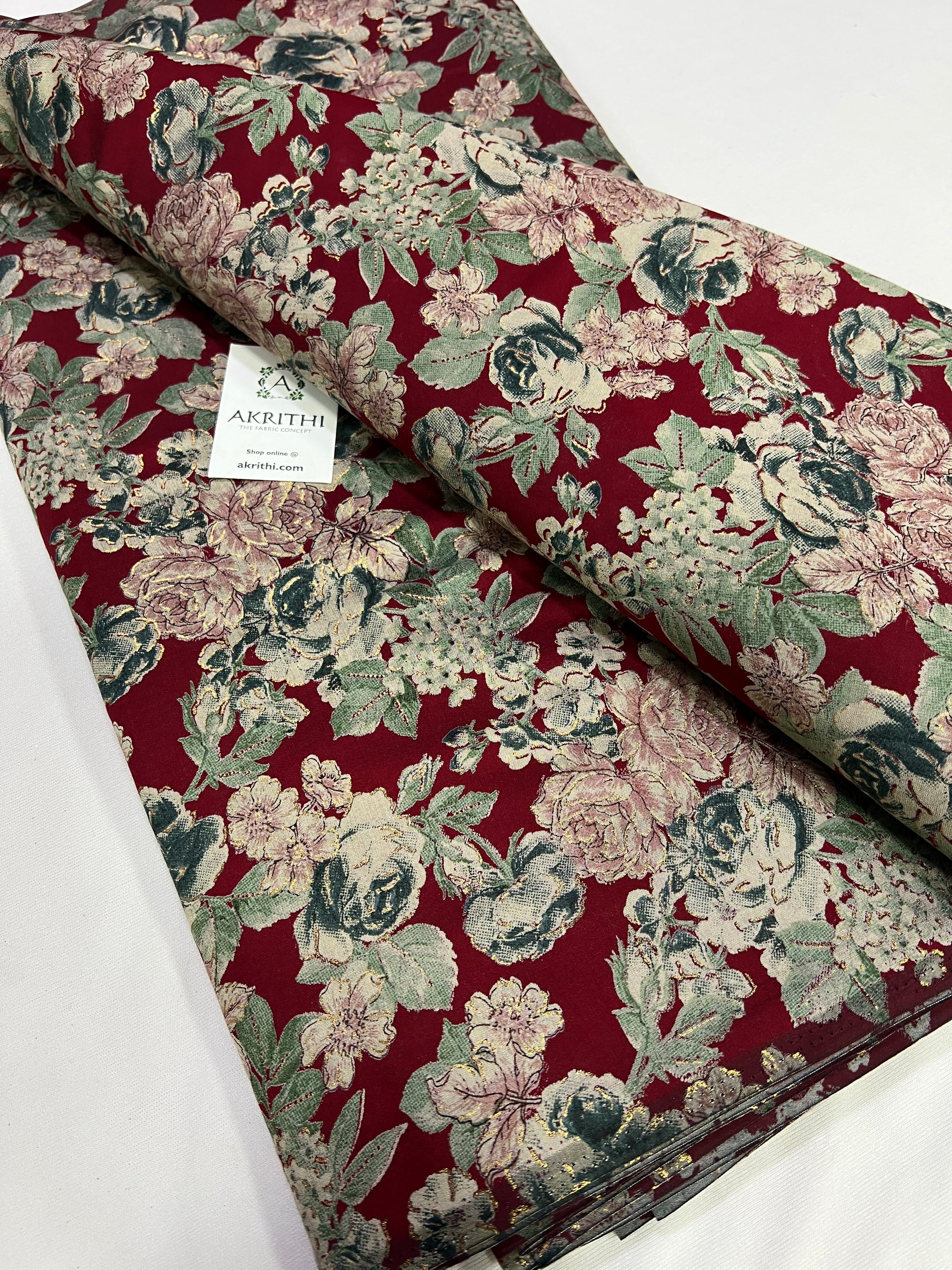 Digital printed silk fabric