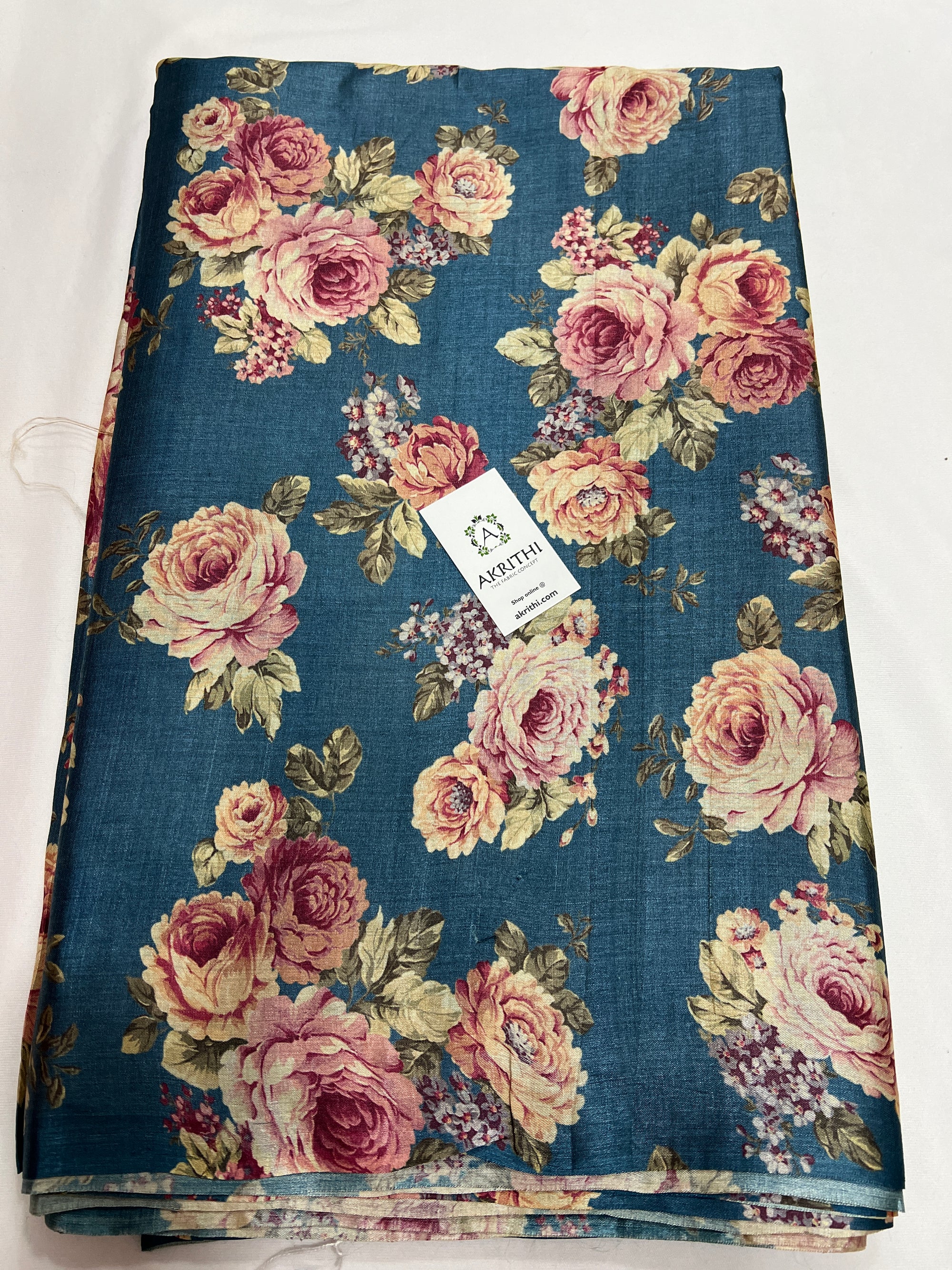 Digital Printed handloom pure tussar silk fabric