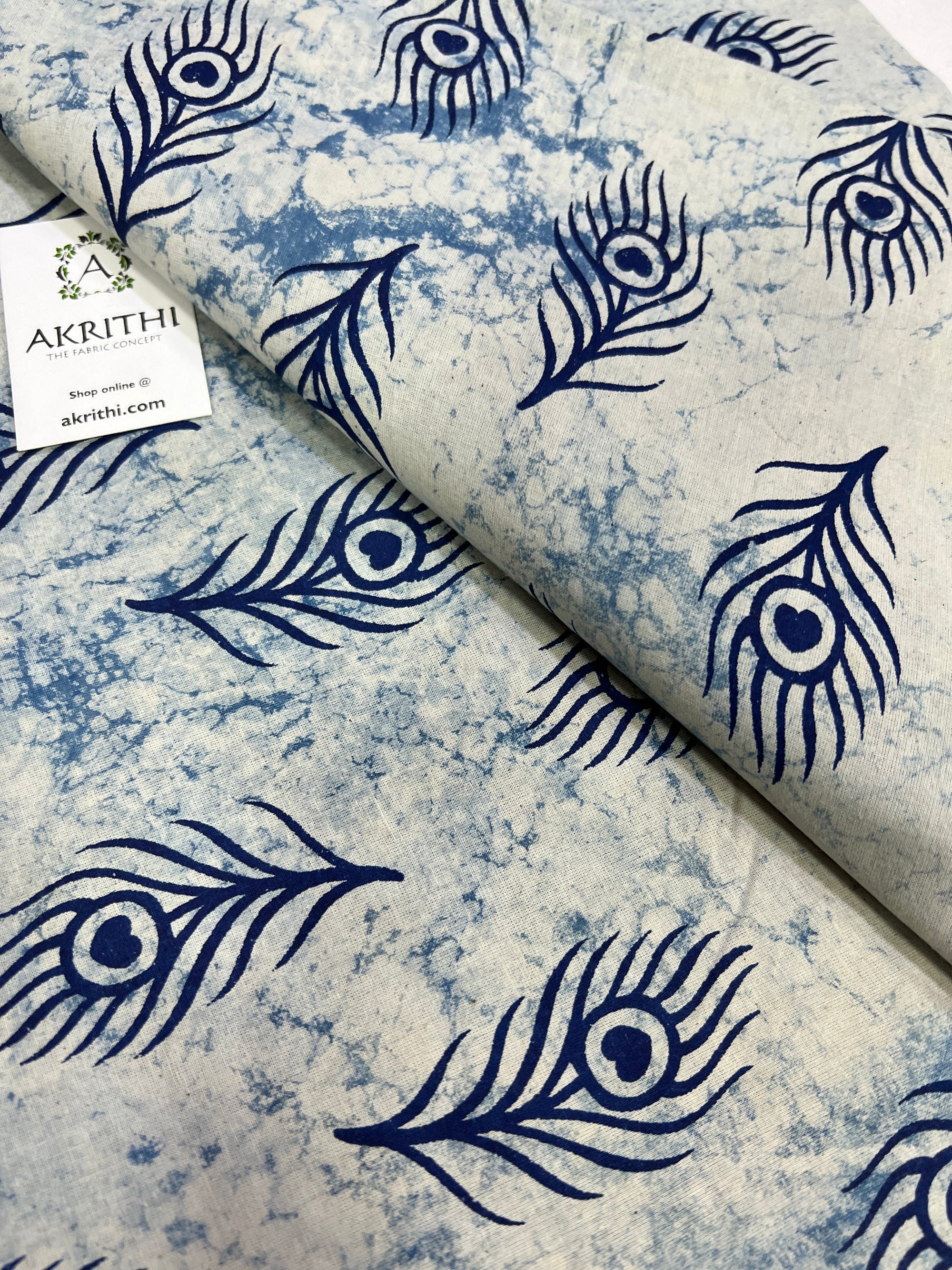 Dabu printed pure cotton fabric 80 cms cut