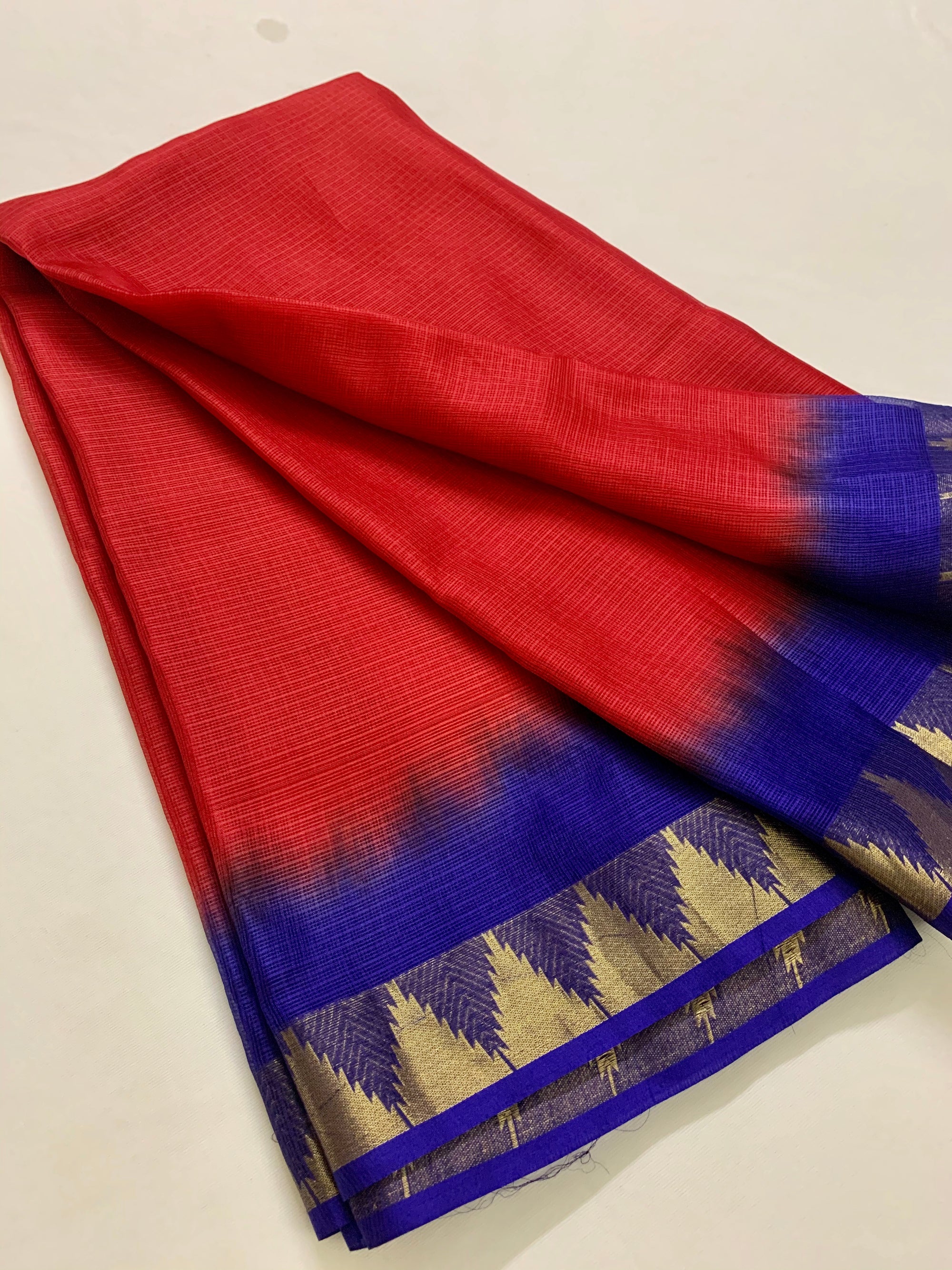 Pure kota silk saree with temple border