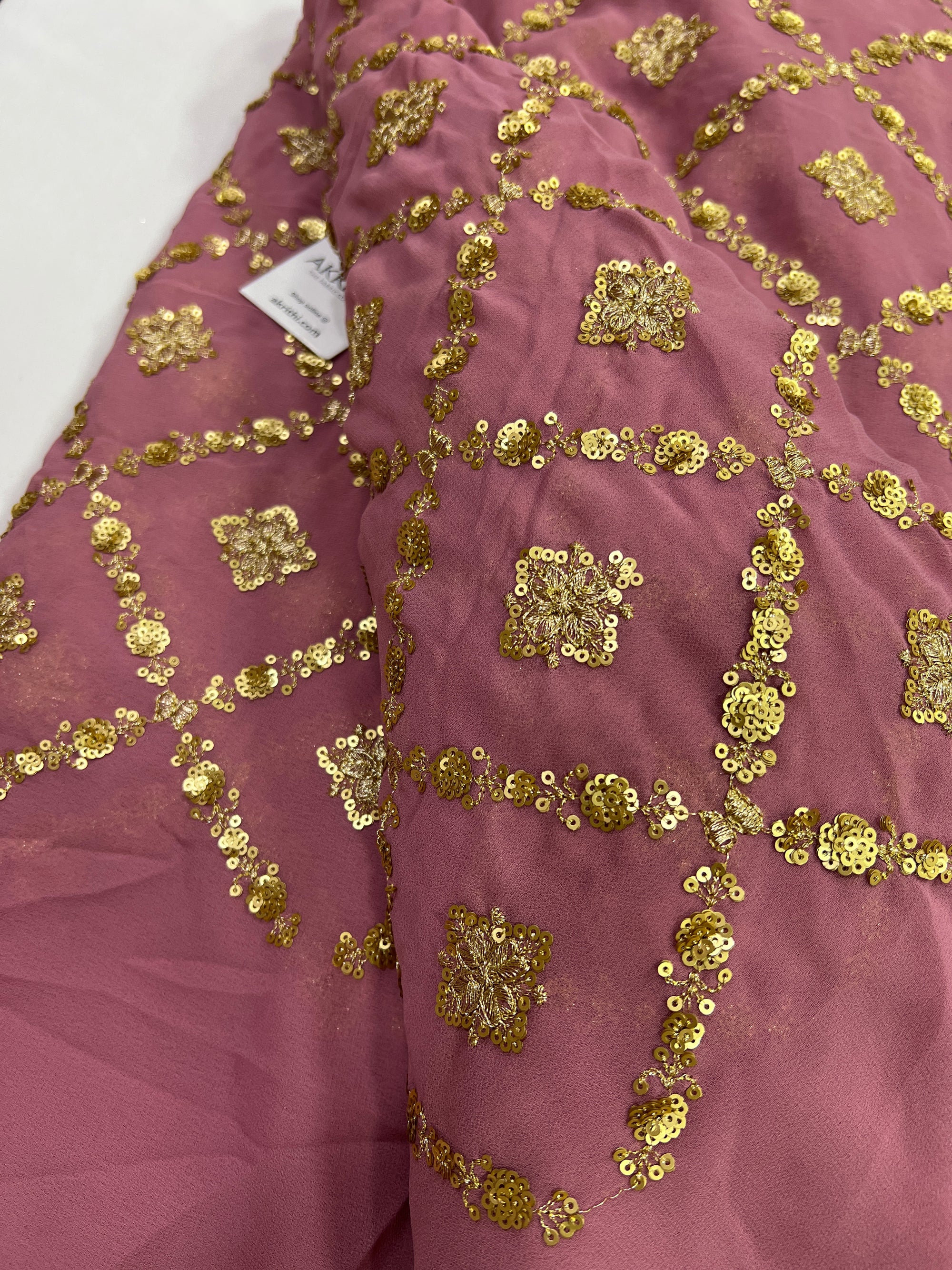 Embroidery on georgette fabric