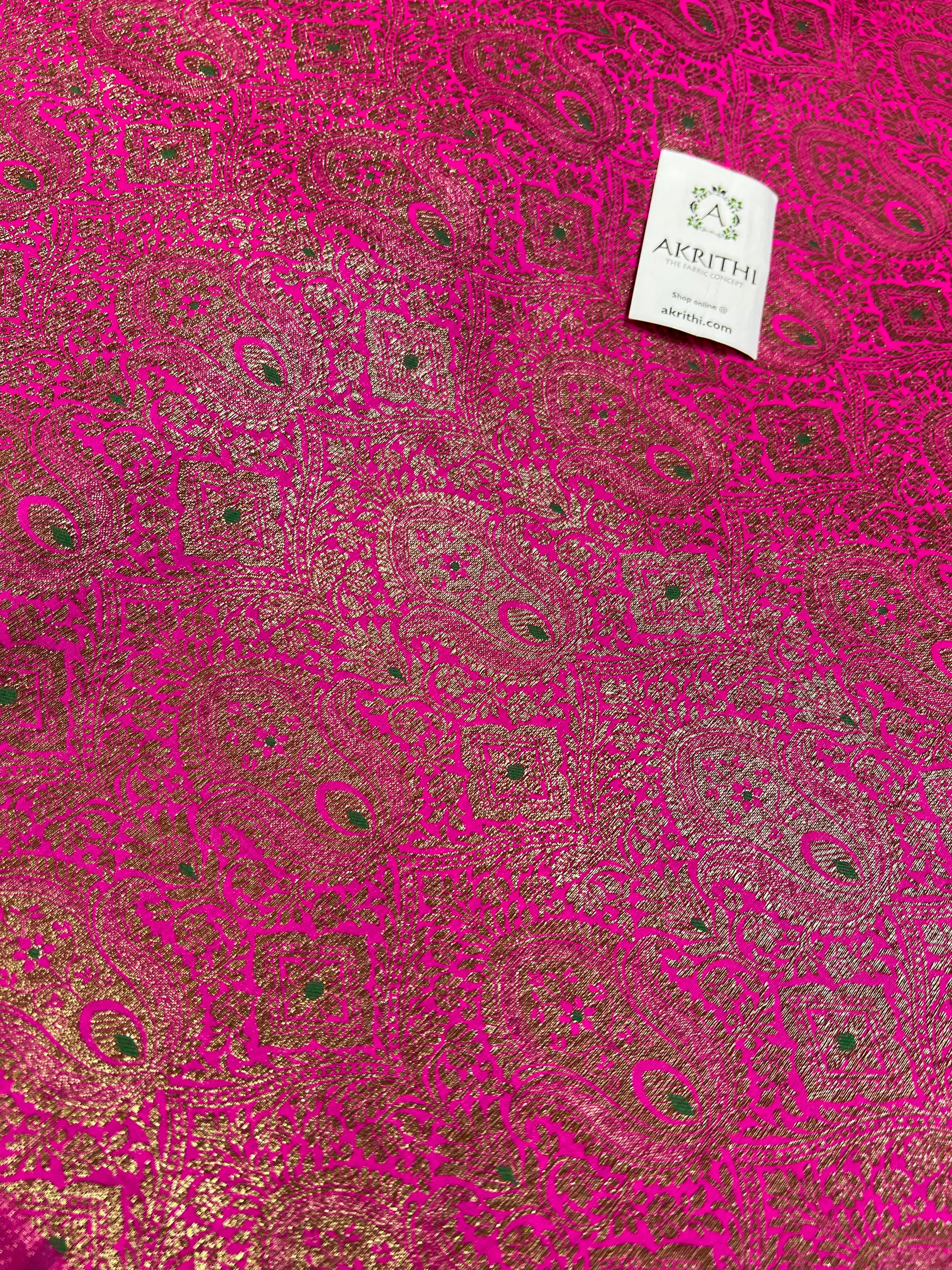 Handloom Banarasi brocade fabric antique zari