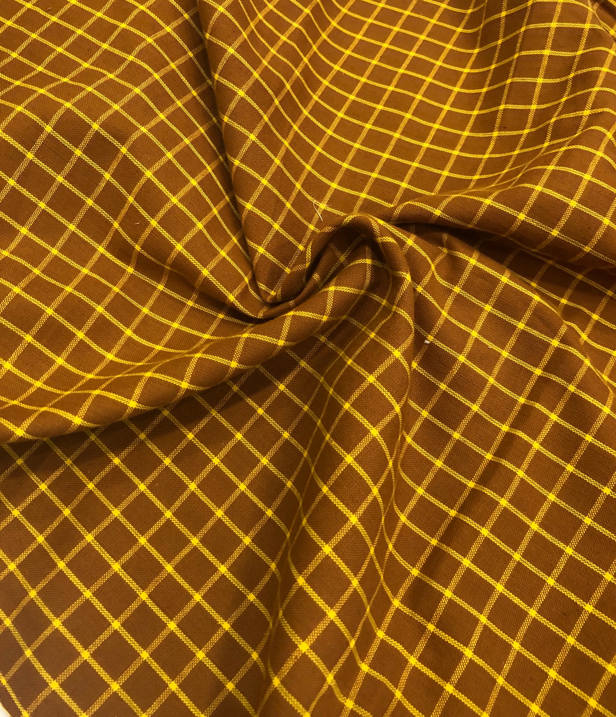 Checkered mercerised cotton fabric