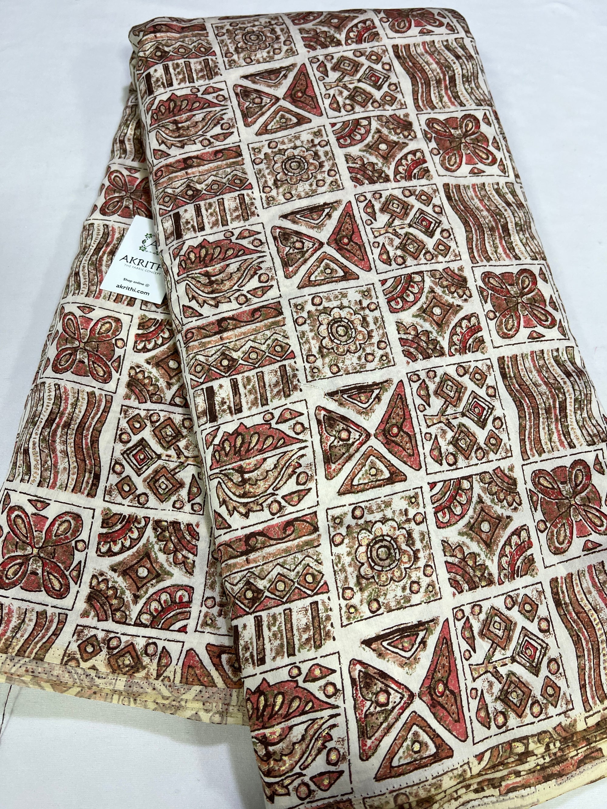Printed silk fabric
