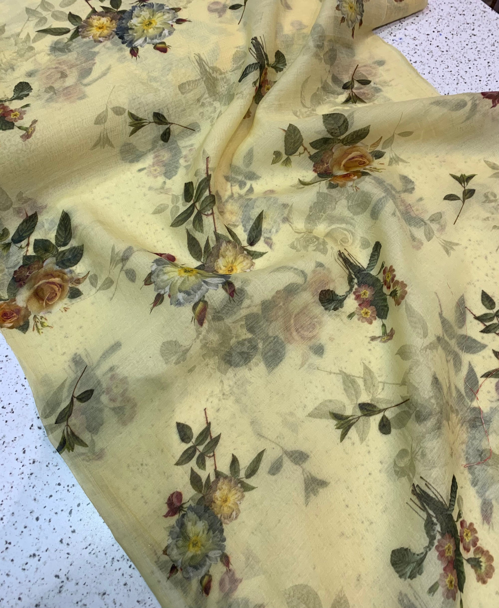 Floral Printed Pure silk cotton fabric