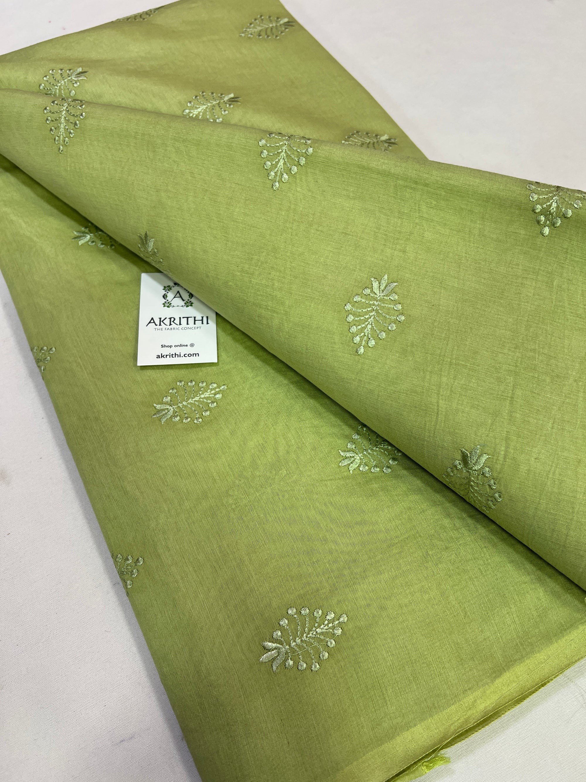 Chanderi embroidered fabric