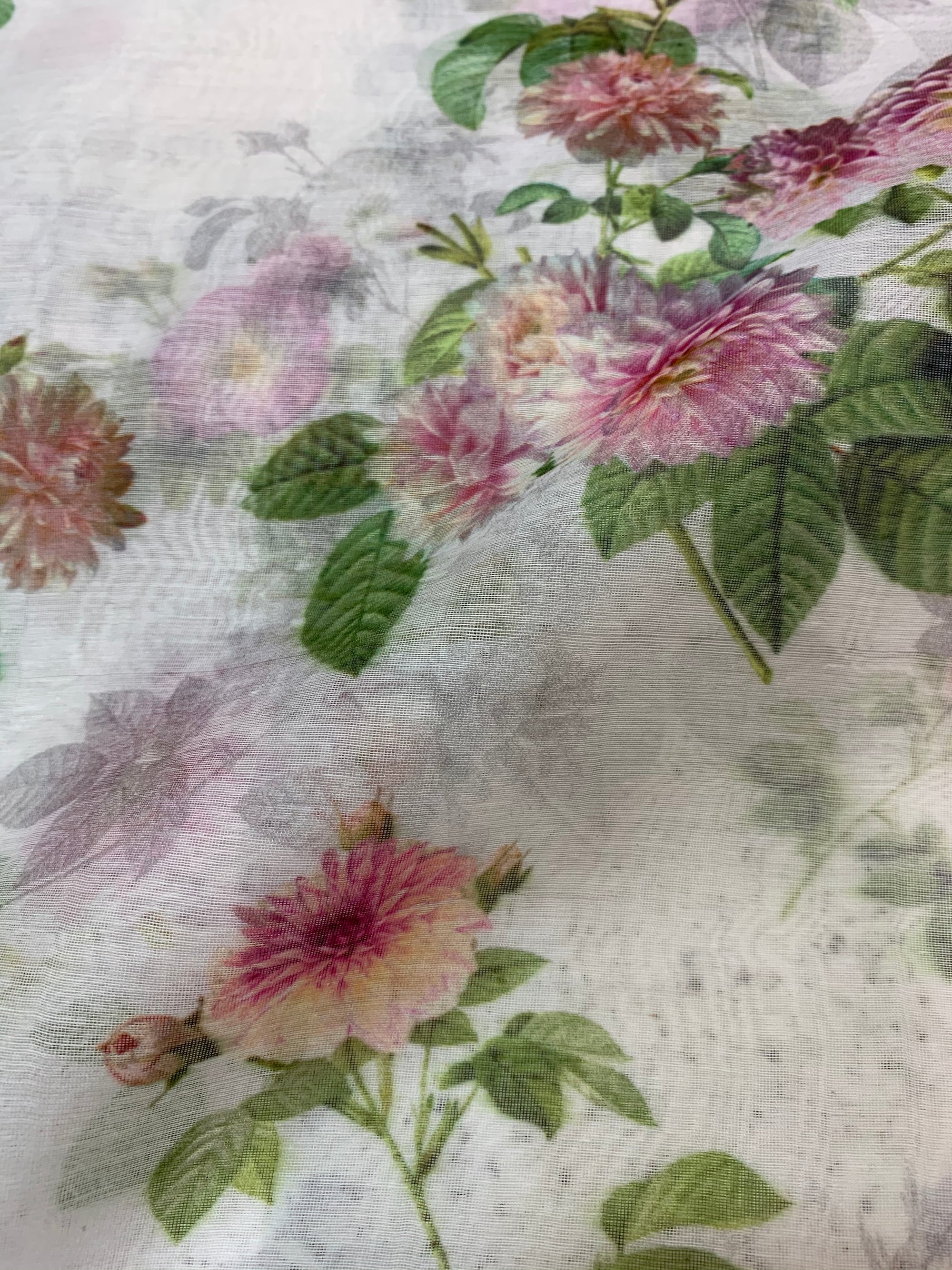 Floral Printed Pure silk cotton fabric