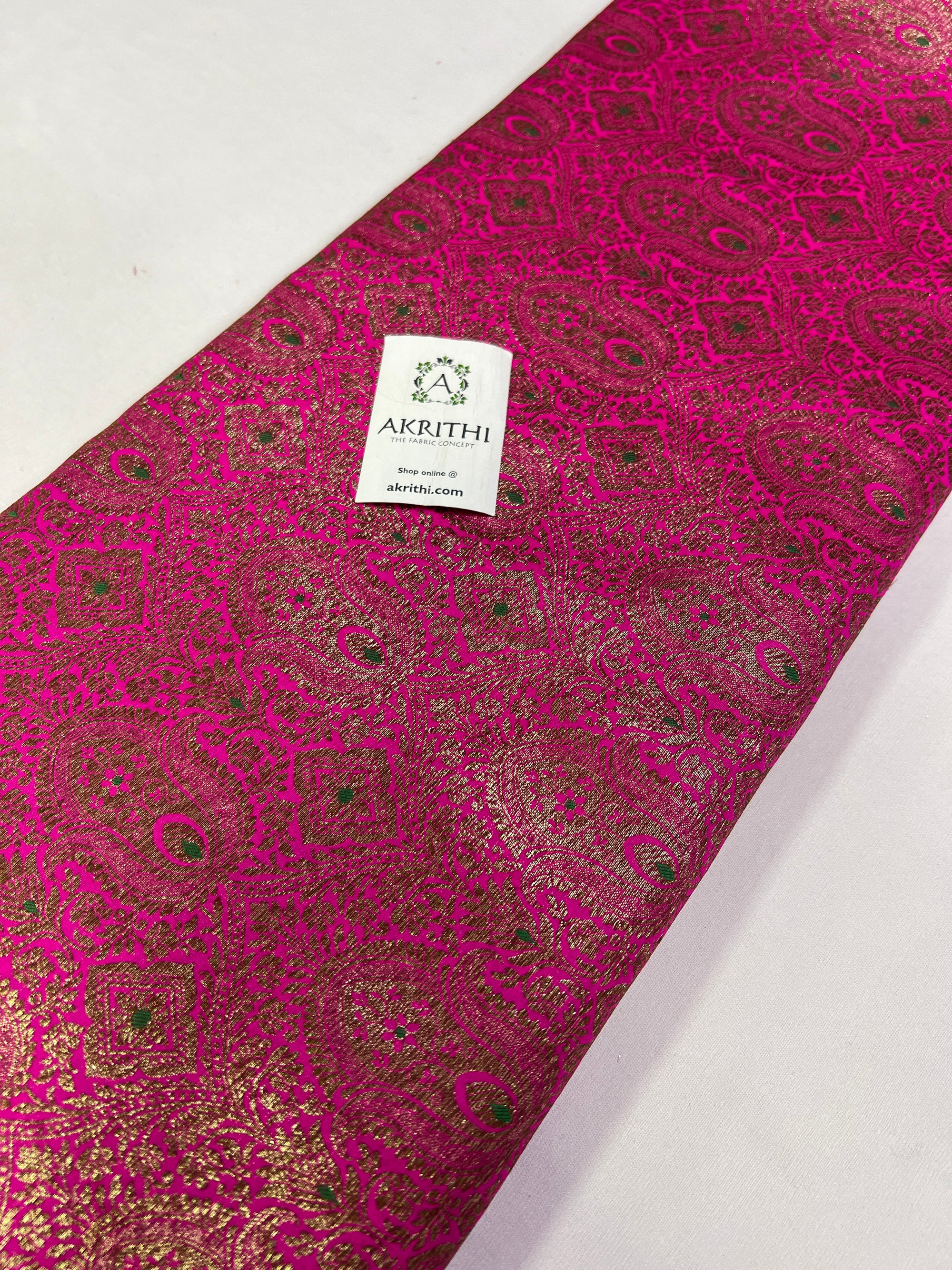 Handloom Banarasi brocade fabric antique zari