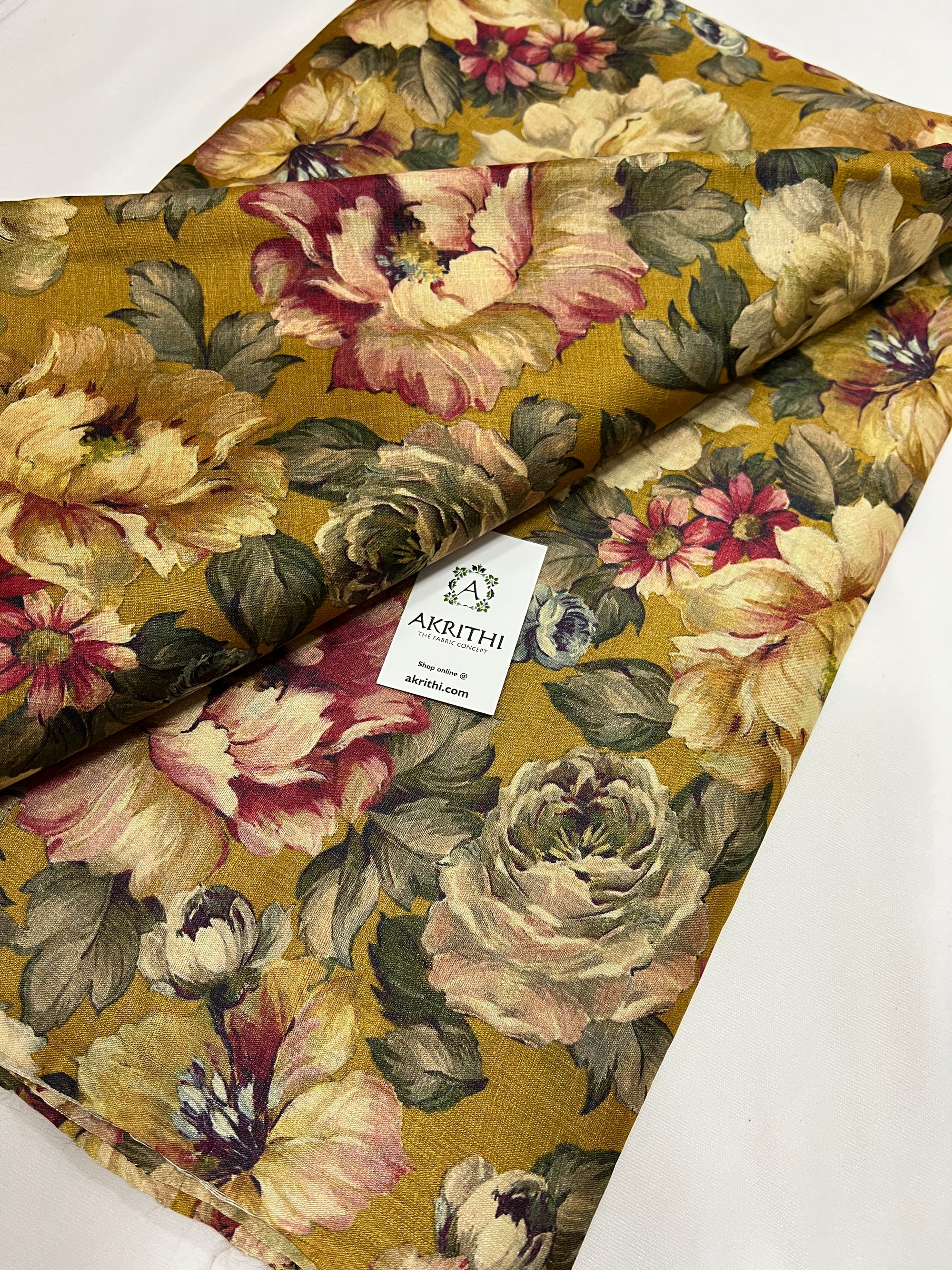 Digital Printed handloom pure tussar silk fabric