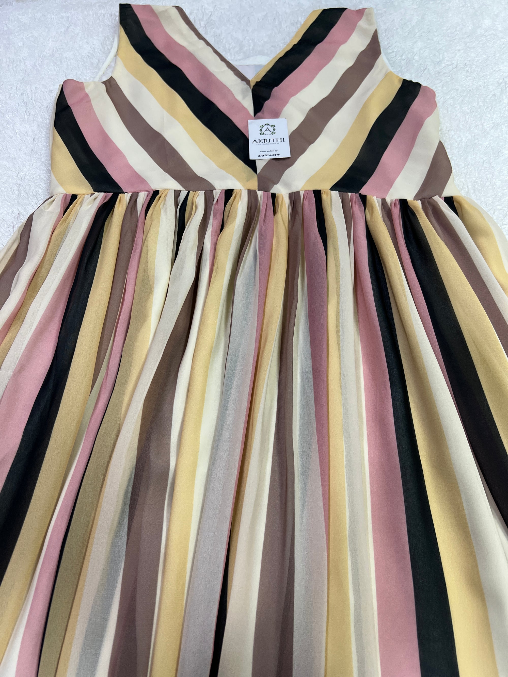 Striped georgette dress