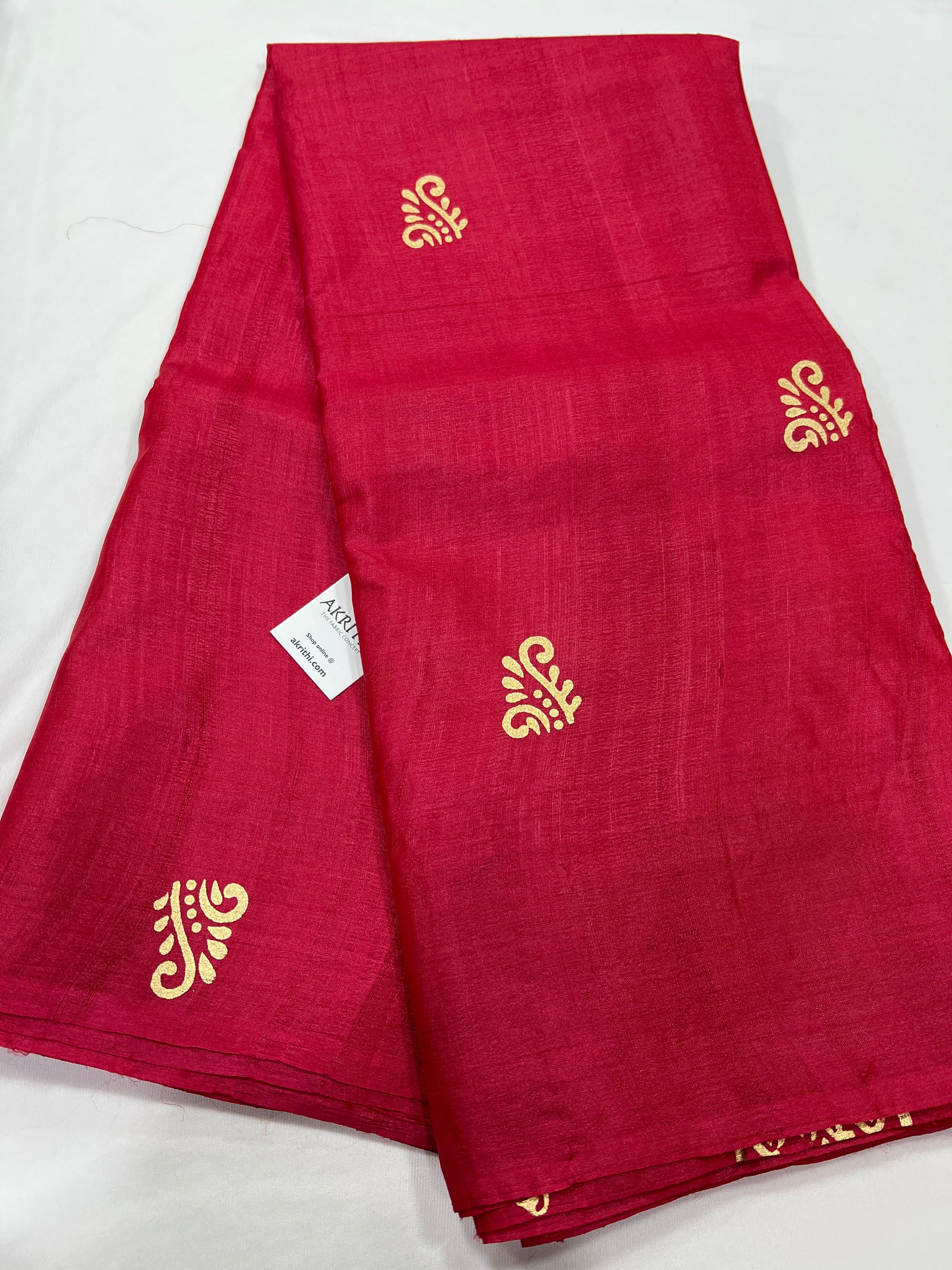 Pure Tussar silk saree with block print