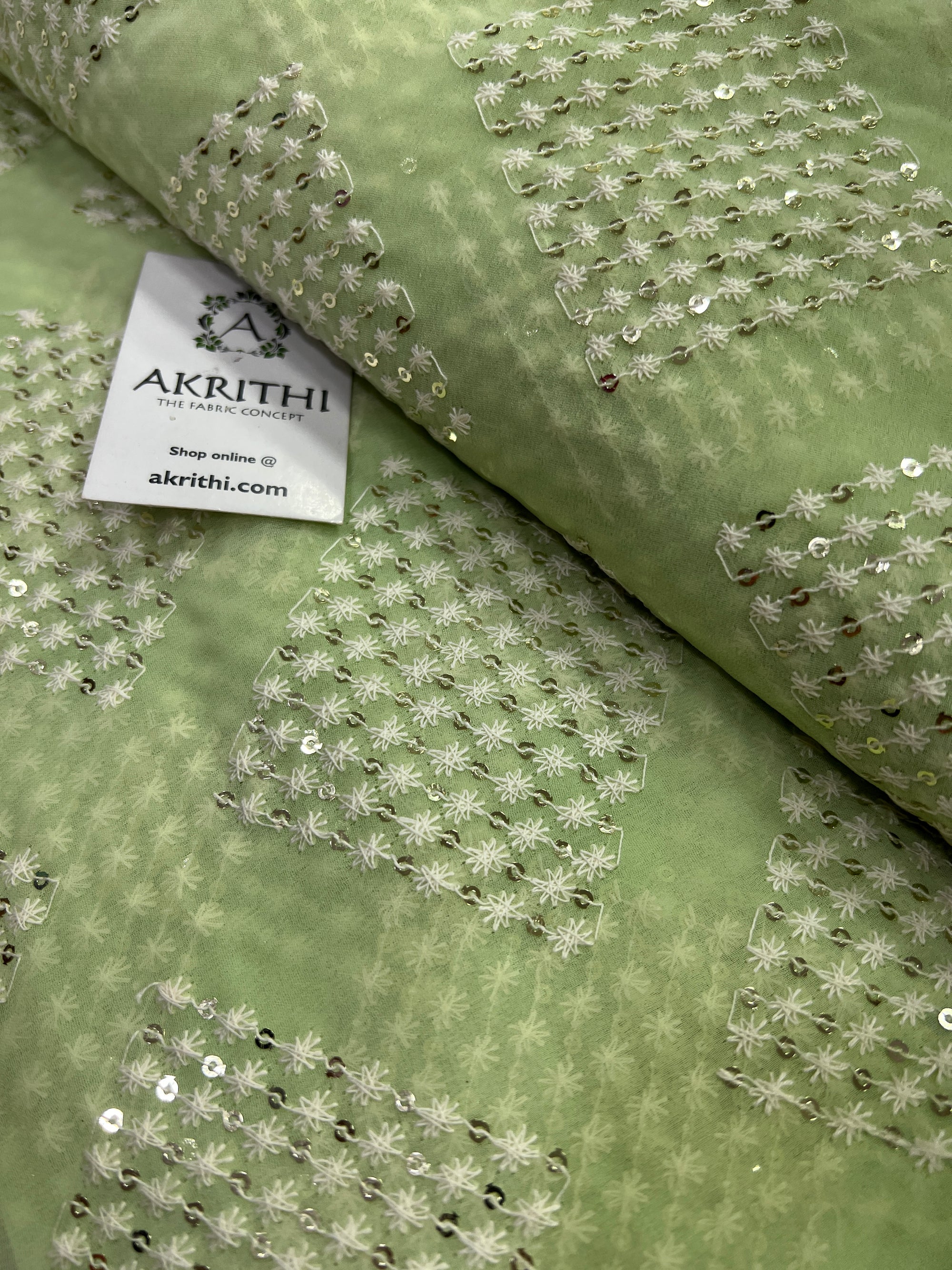Embroidery on georgette fabric