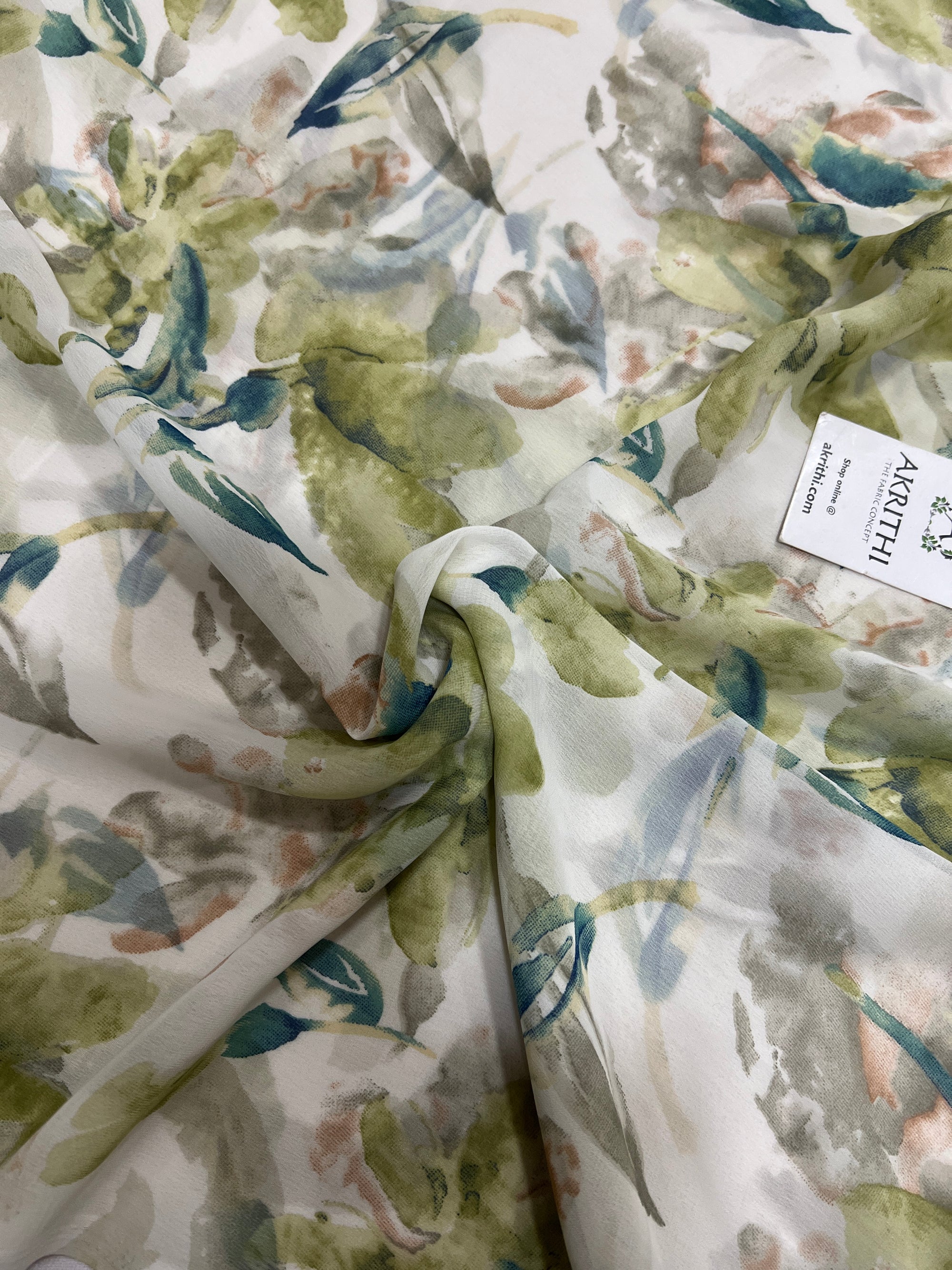 Digital floral printed georgette fabric