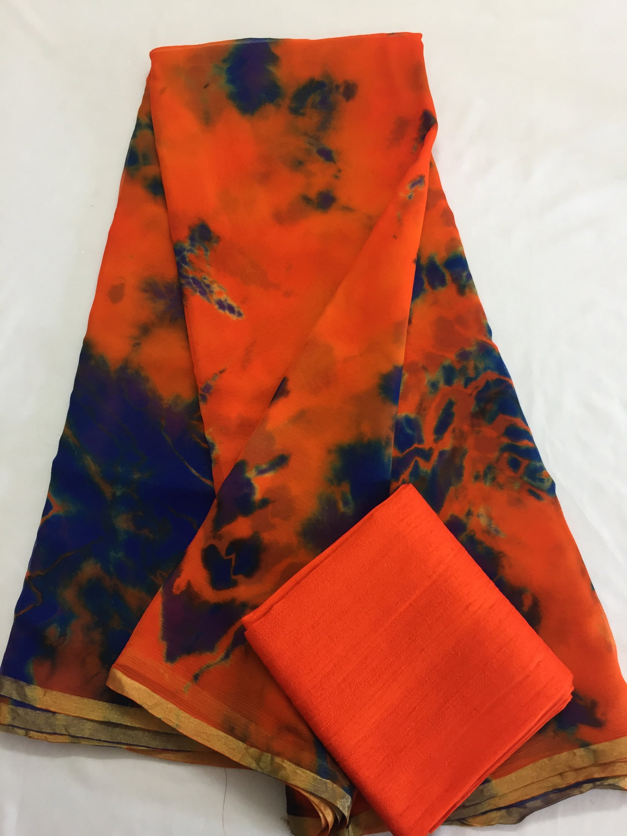 PURE CHIFFON SHIBORI TIE AND DYE SAREE