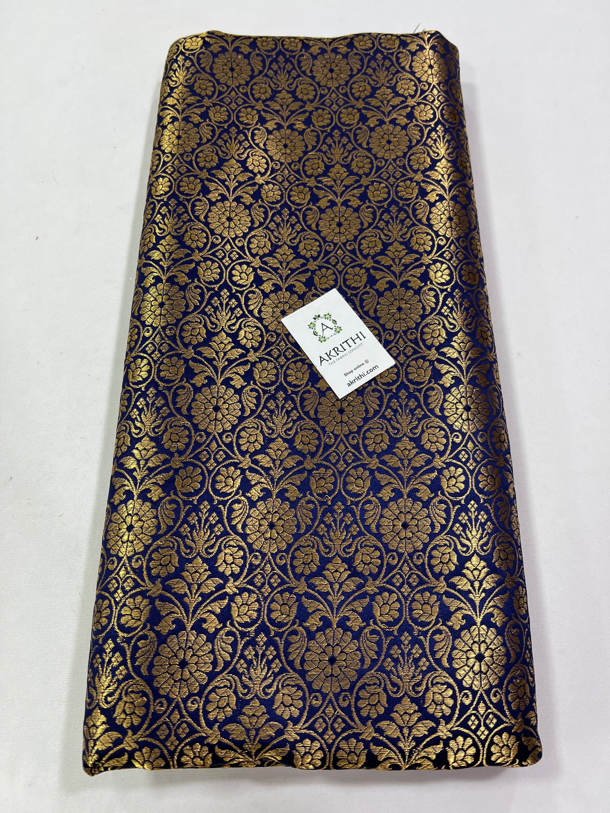 Banarasi brocade fabric blue