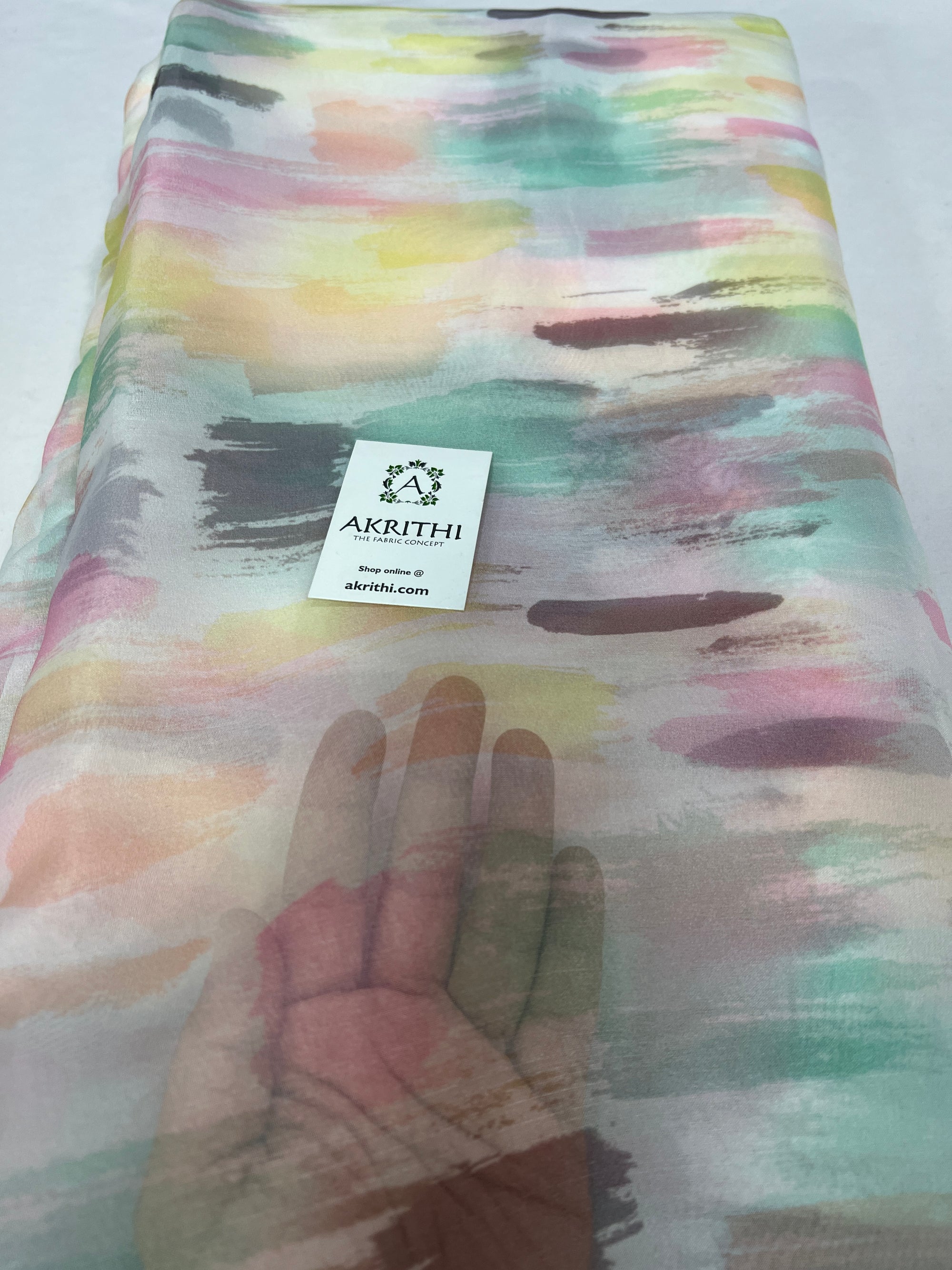 Digital floral Printed organza fabric