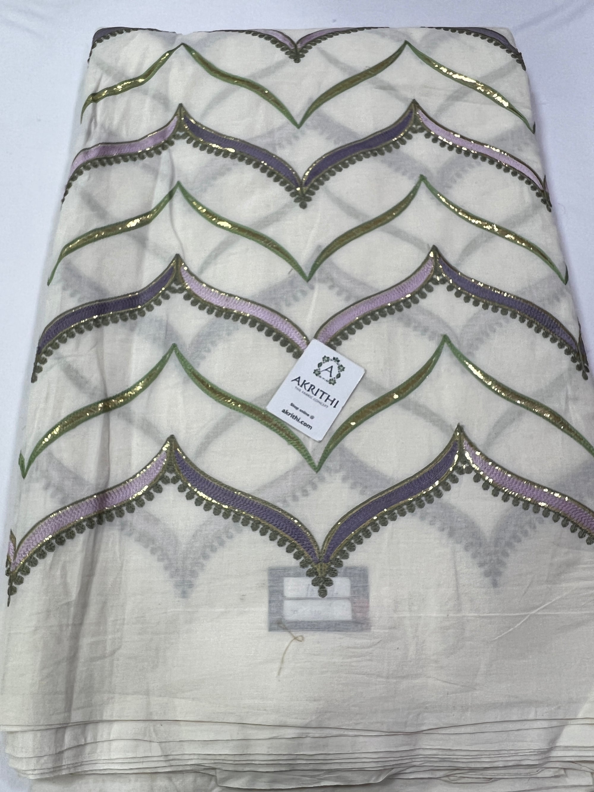 Pure Cotton embroidered fabric