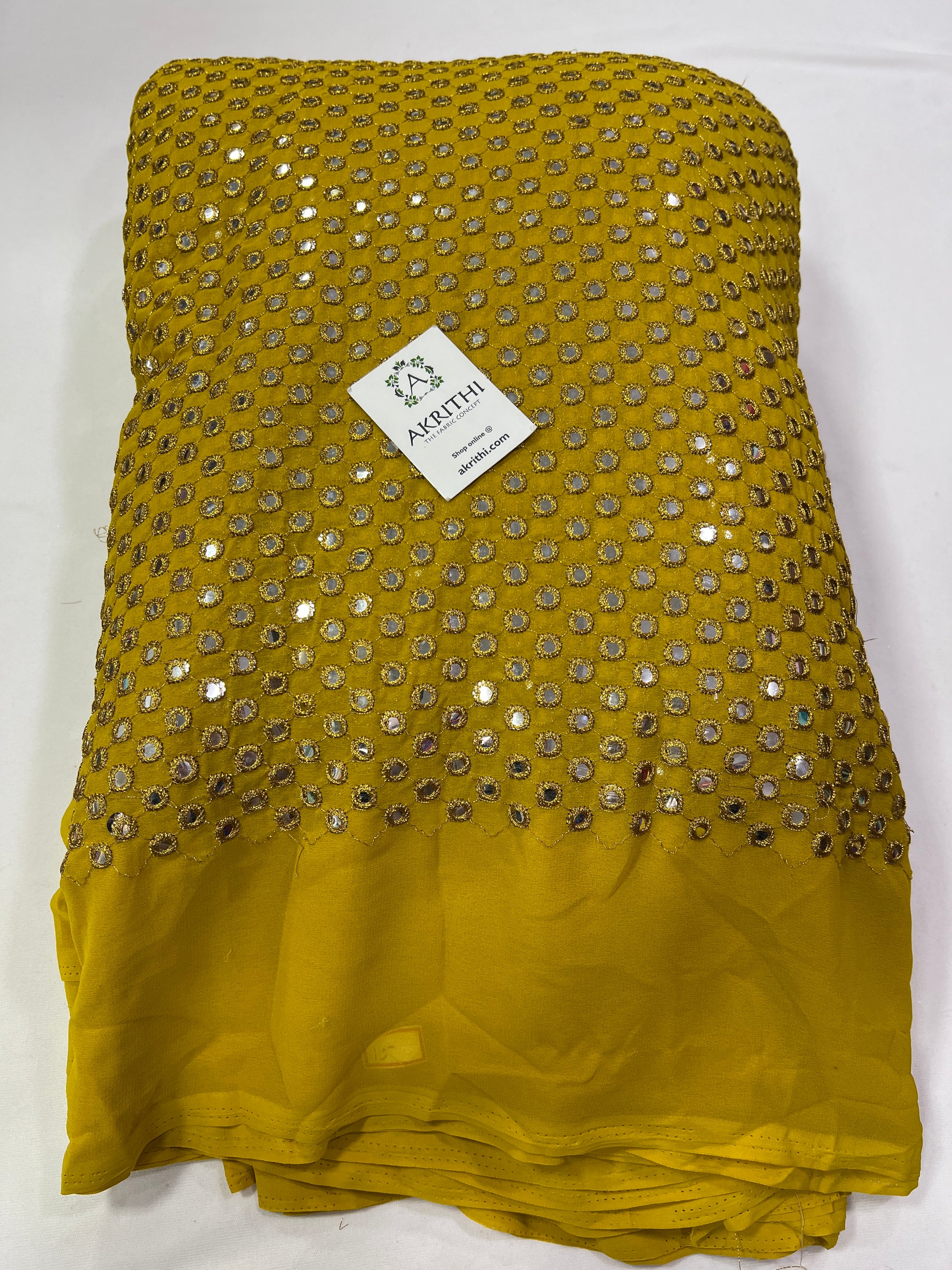 Mirror Embroidery on Georgette fabric