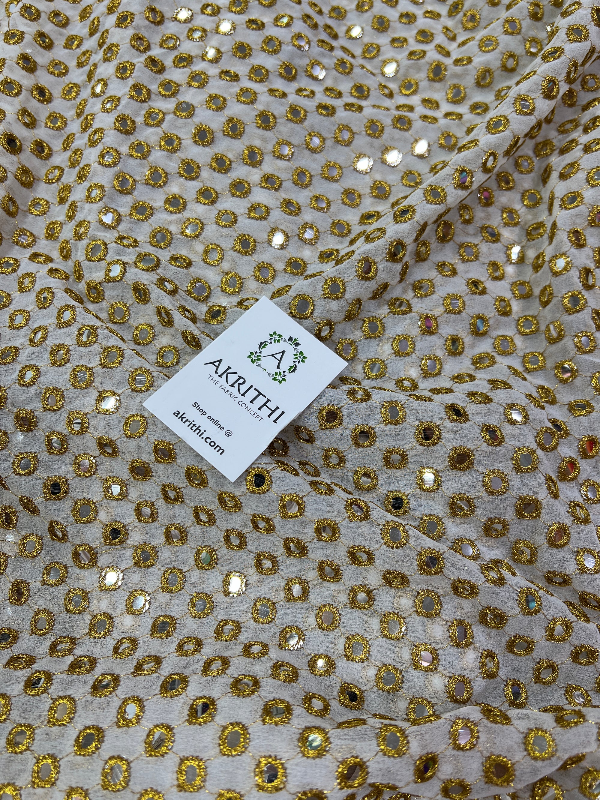 Mirror Embroidery on Georgette fabric